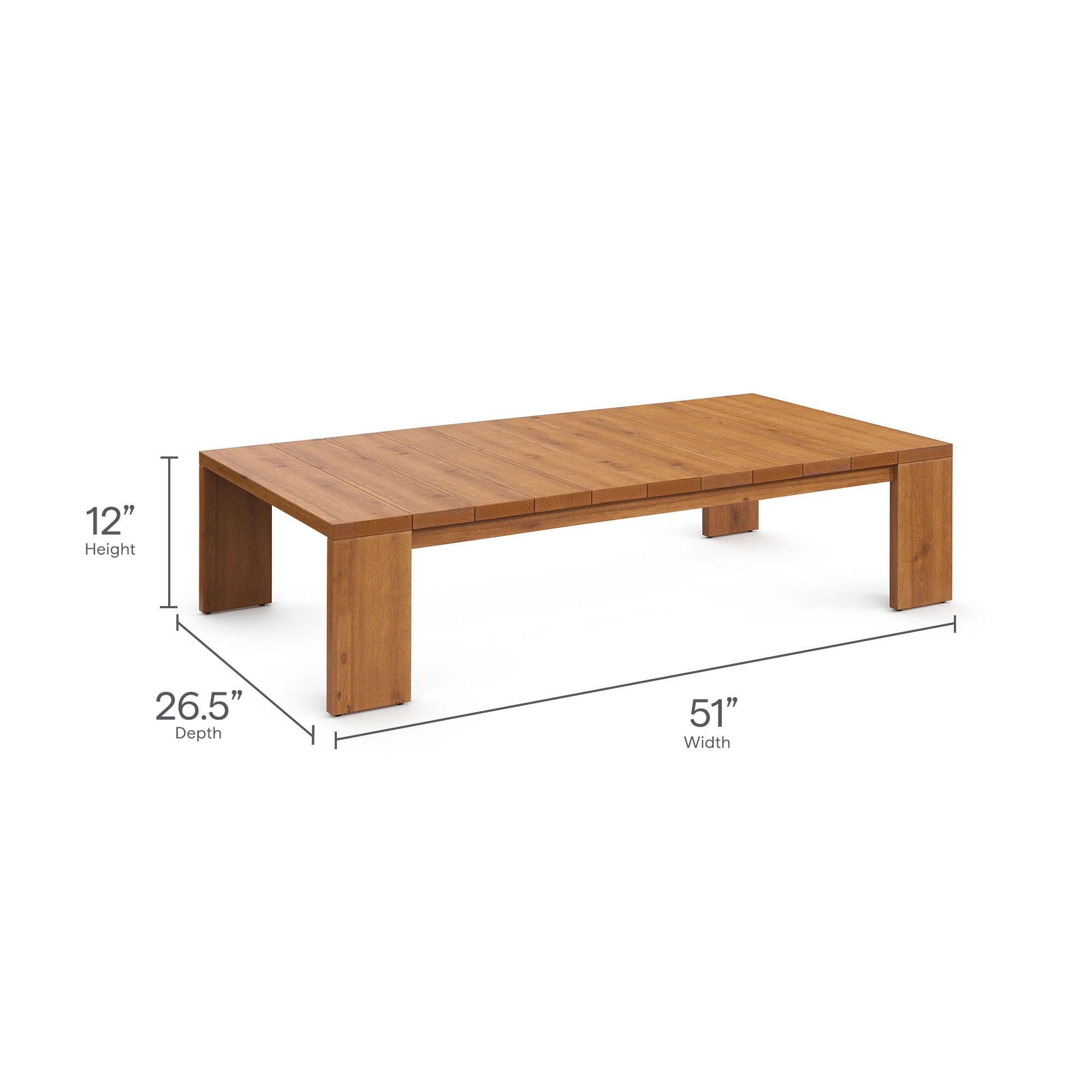 Tahoe Outdoor Patio Acacia Wood Coffee Table