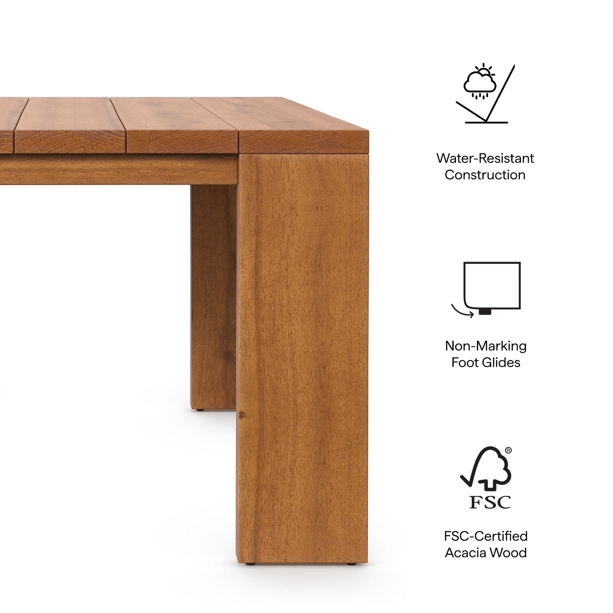 Tahoe Outdoor Patio Acacia Wood Side Table