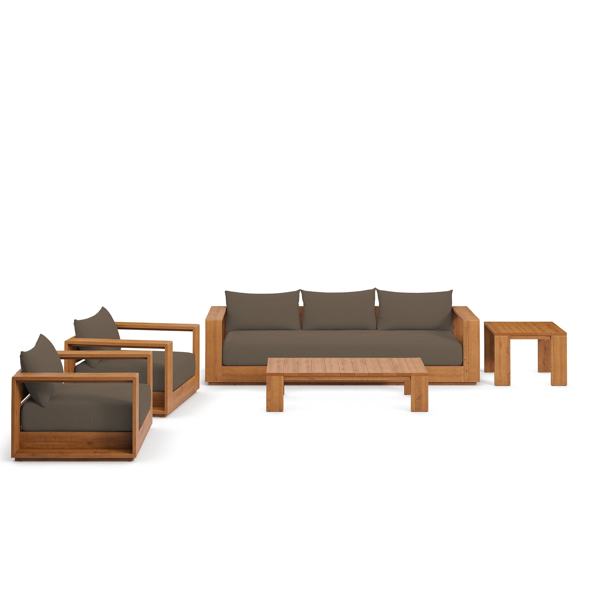 Tahoe 5-Piece Outdoor Patio Acacia Wood Furniture Set