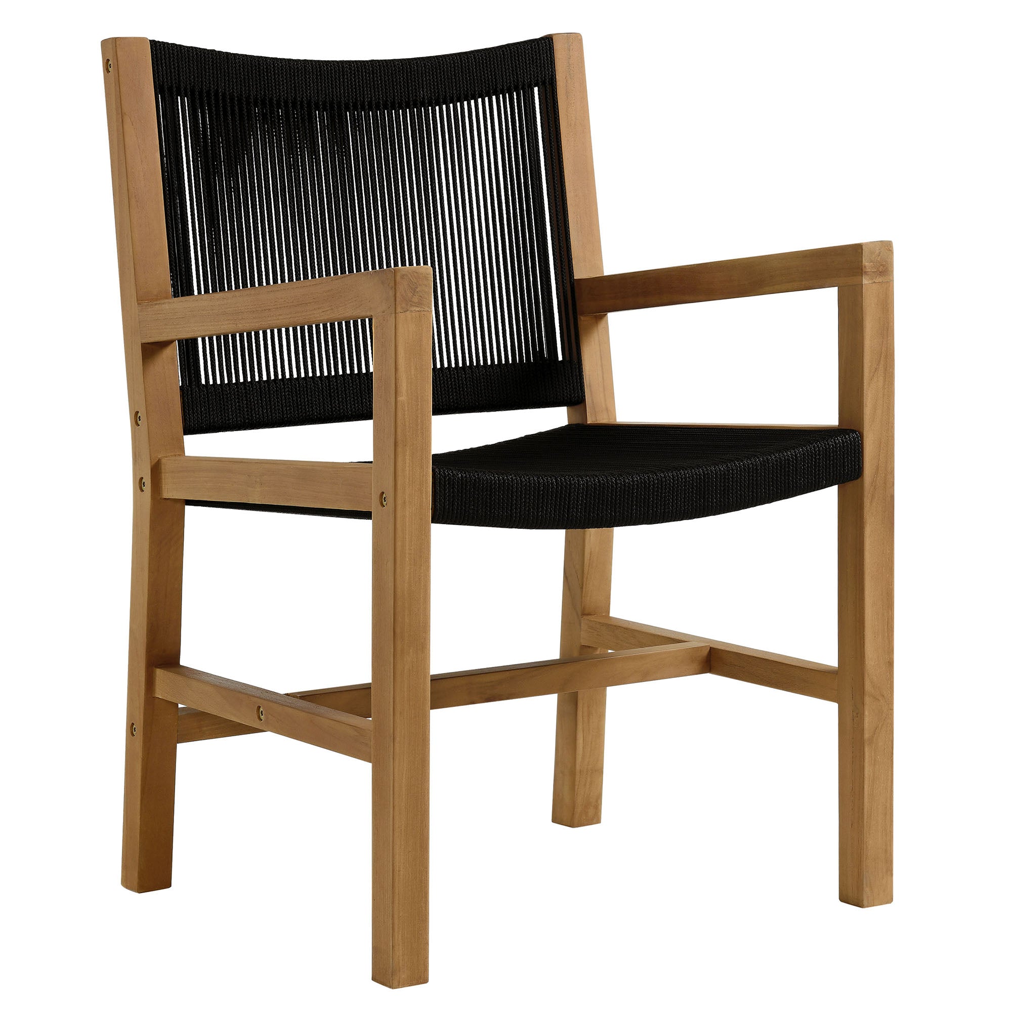 Vienna 5-Piece Outdoor Patio Teak and Rope Dining Set with Armchairs