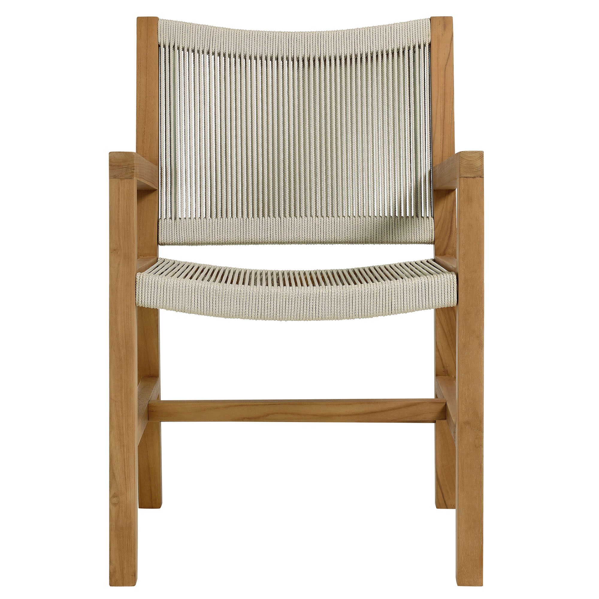 Vienna 3-Piece Outdoor Patio Teak and Rope Dining Set with Armchairs