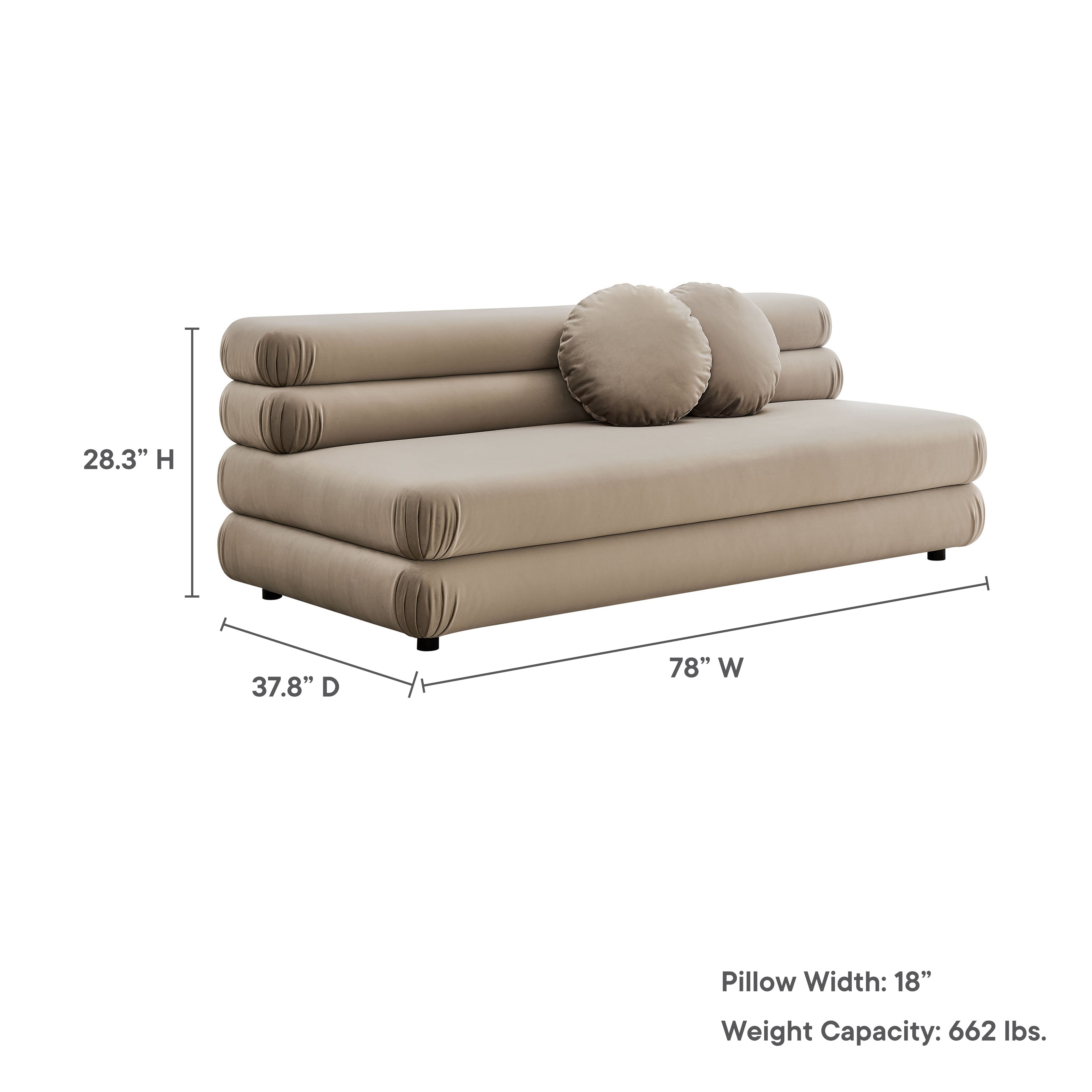 Jubilee Modular Performance Velvet Armless Loveseat