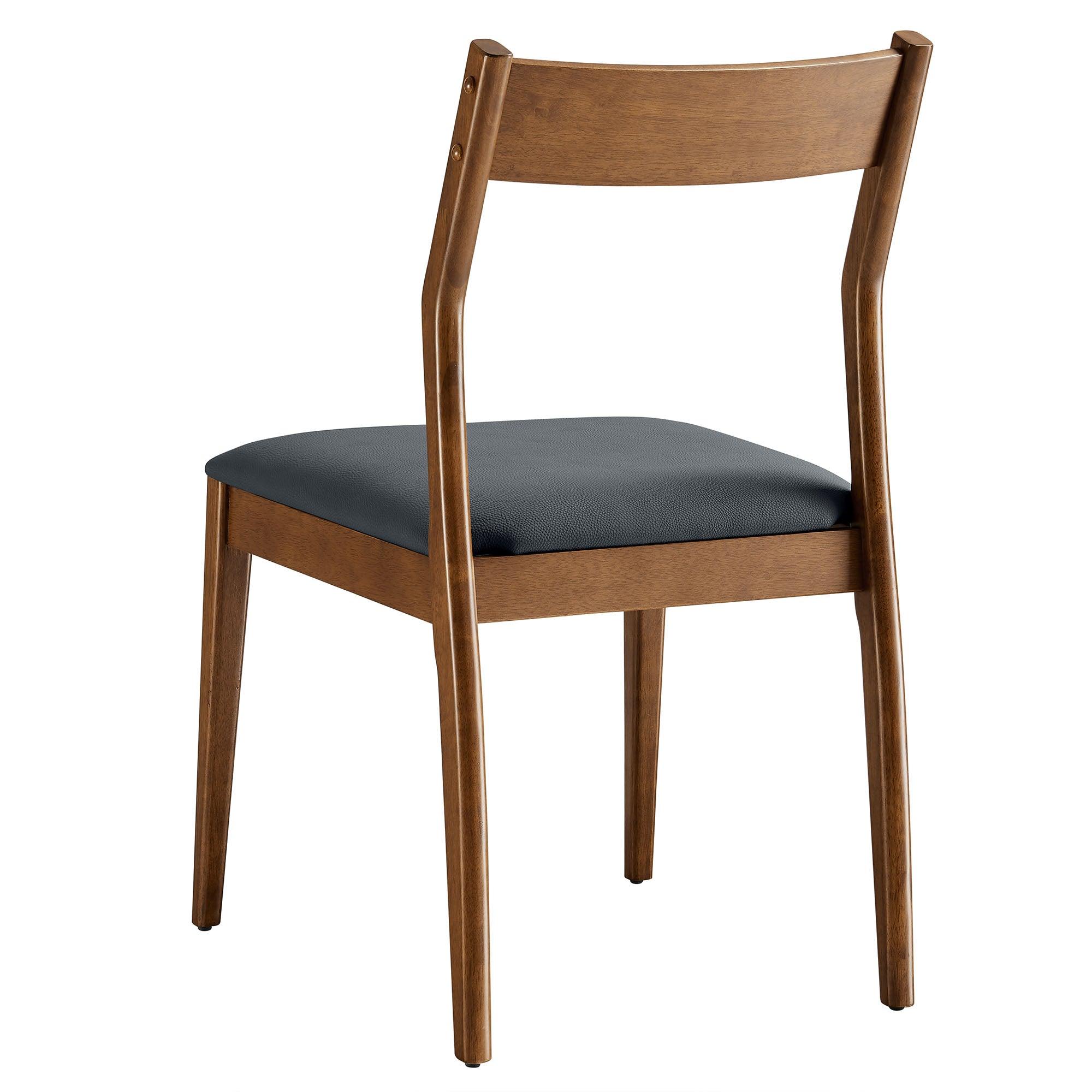 Solara Vegan Leather Wood Dining Side Chairs Set of 2