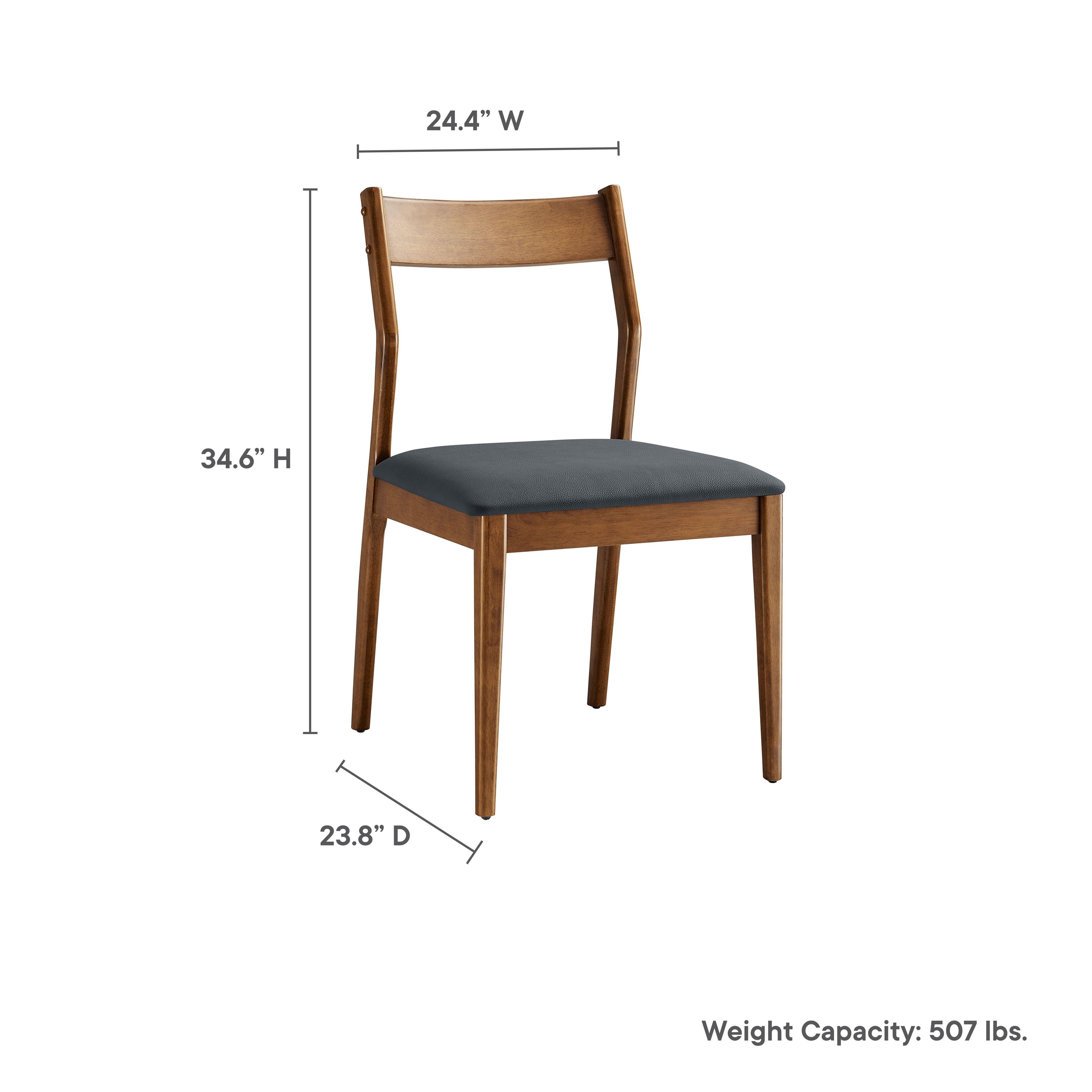 Solara Vegan Leather Wood Dining Side Chairs Set of 2