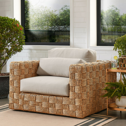Thames Outdoor Patio Wicker Outdoor Patio Rattan Armchair