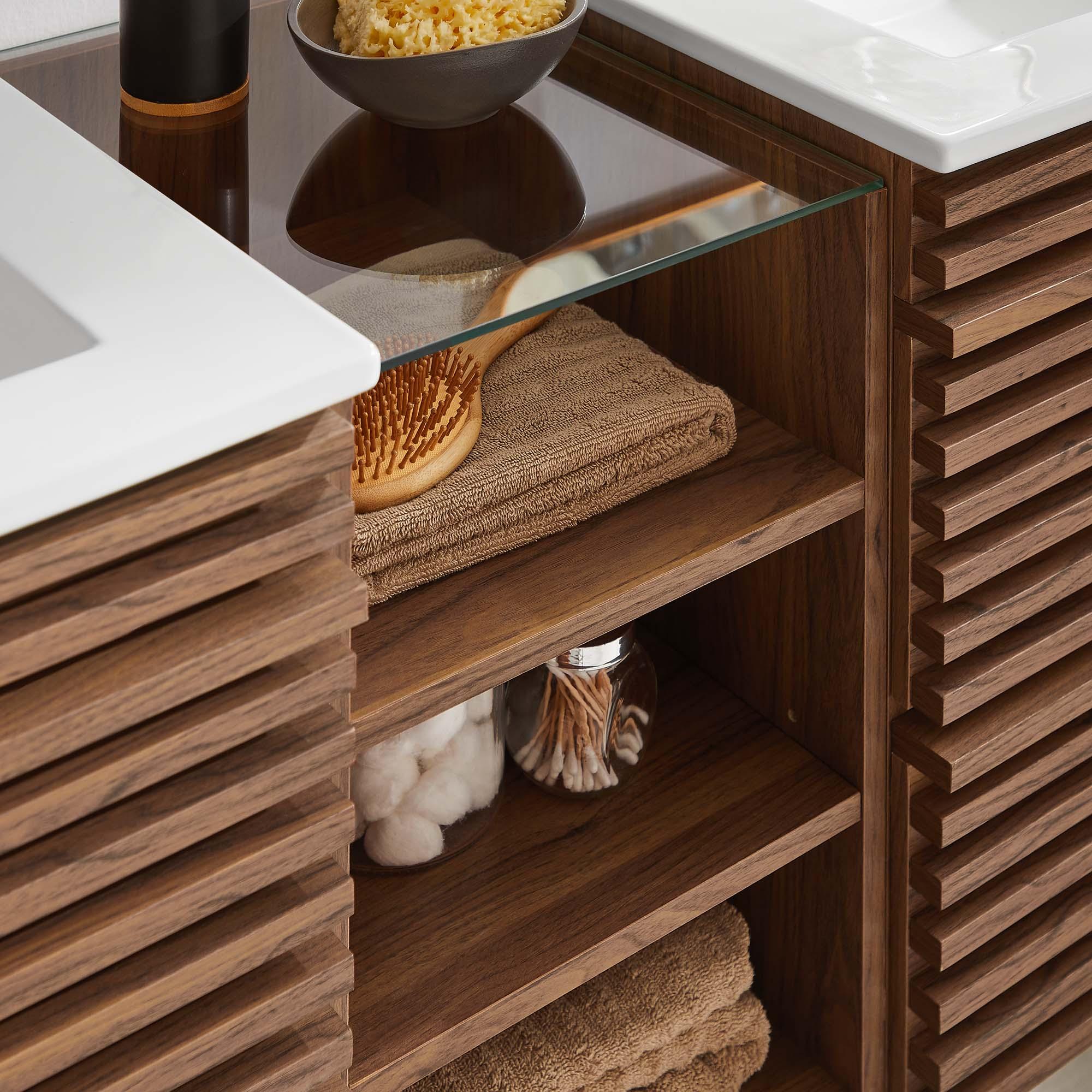 Render 62" Wall-Mount Double Sink Bathroom Vanity