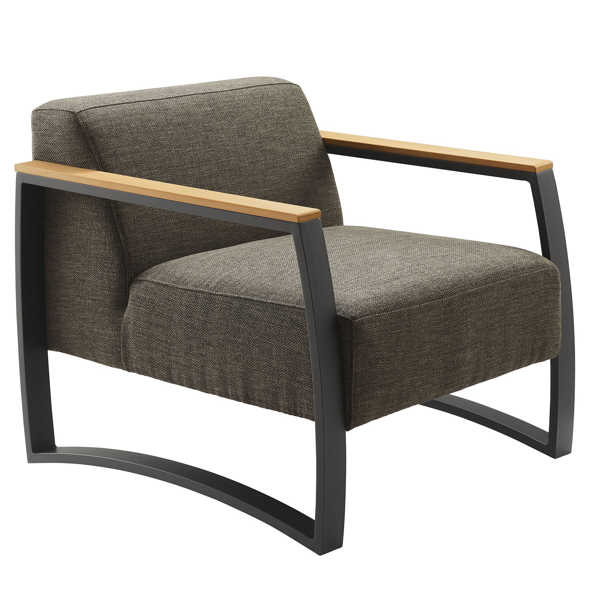 Sauve Outdoor Patio Aluminum and Fabric Armchair