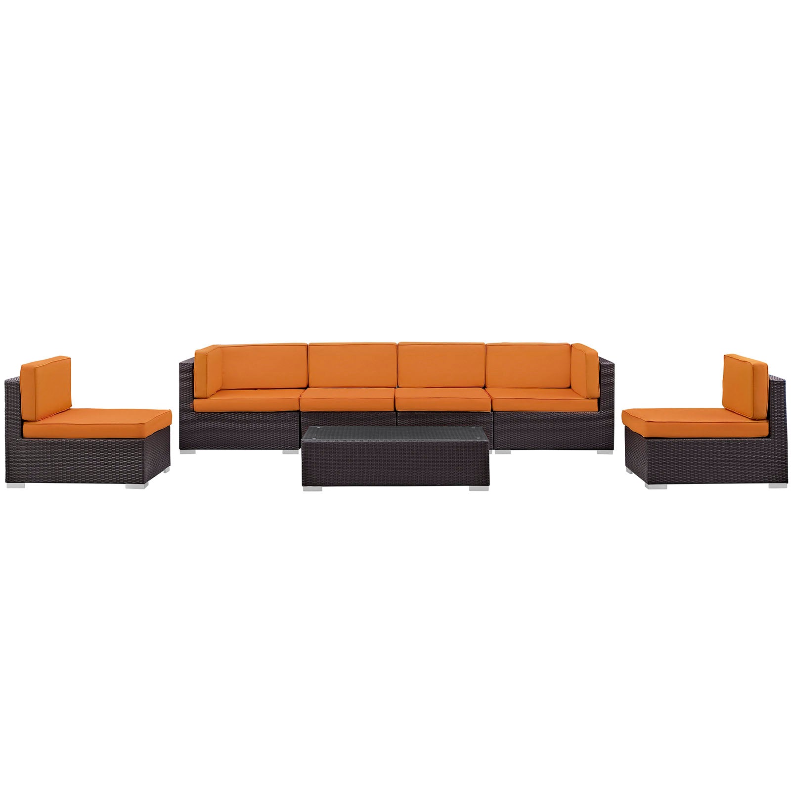 Aero 7 Piece Outdoor Patio Sectional Set-Outdoor Set-Modway-Wall2Wall Furnishings