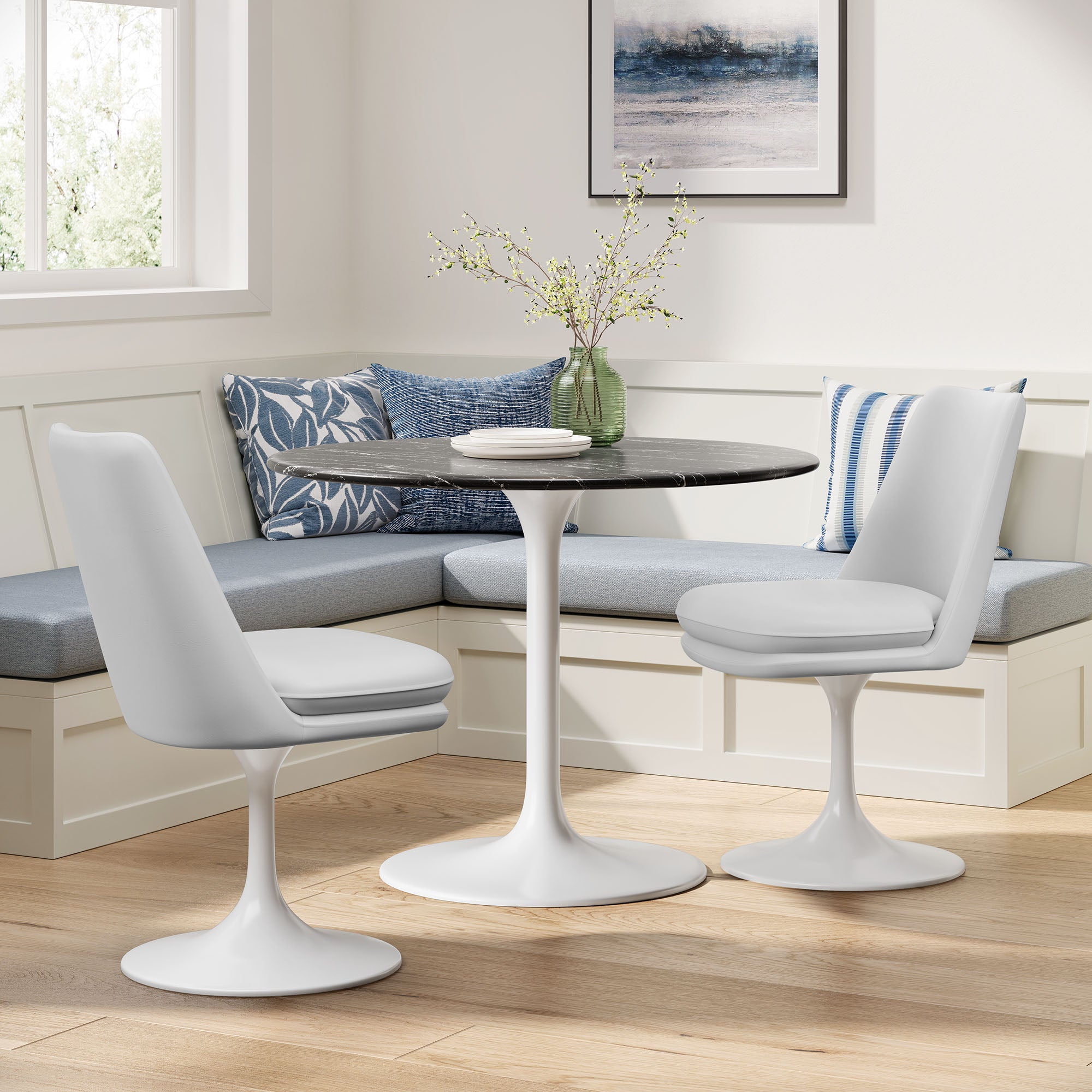 Lippa Swivel Dining Vegan Leather Side Chair