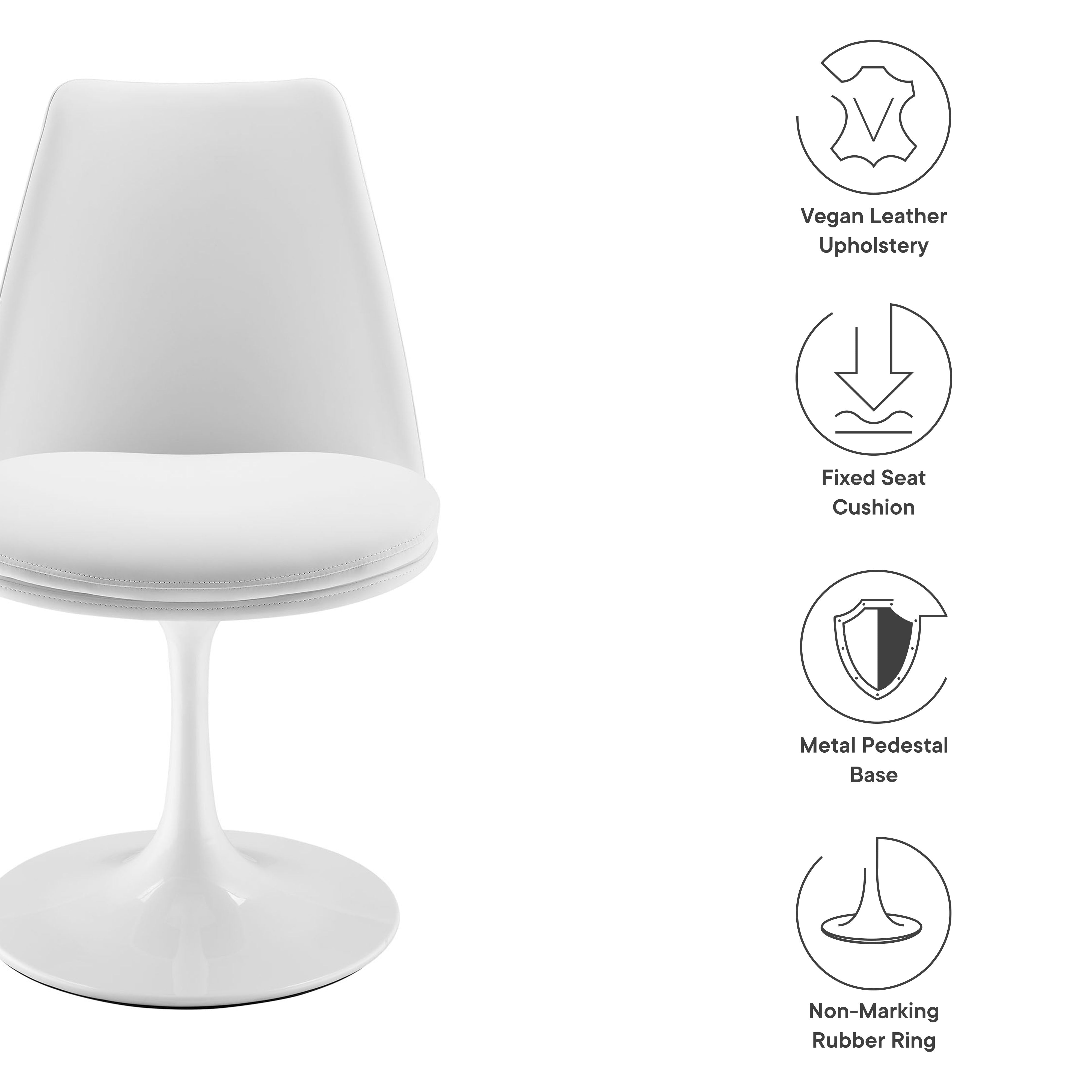 Lippa Swivel Dining Vegan Leather Side Chair