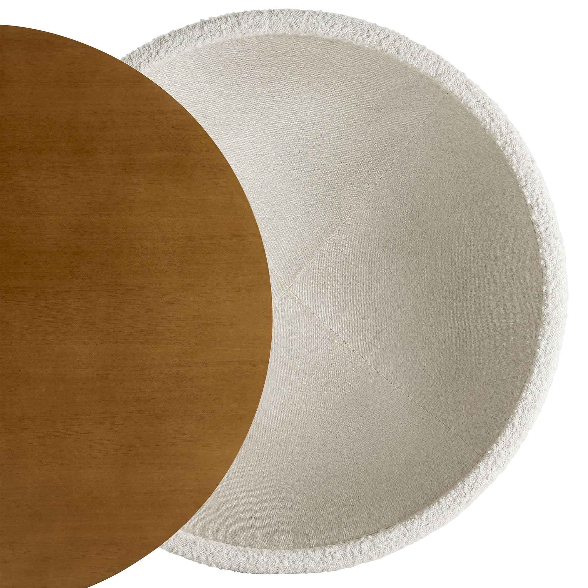 Tridome Round Boucle Upholstered Storage Coffee Table