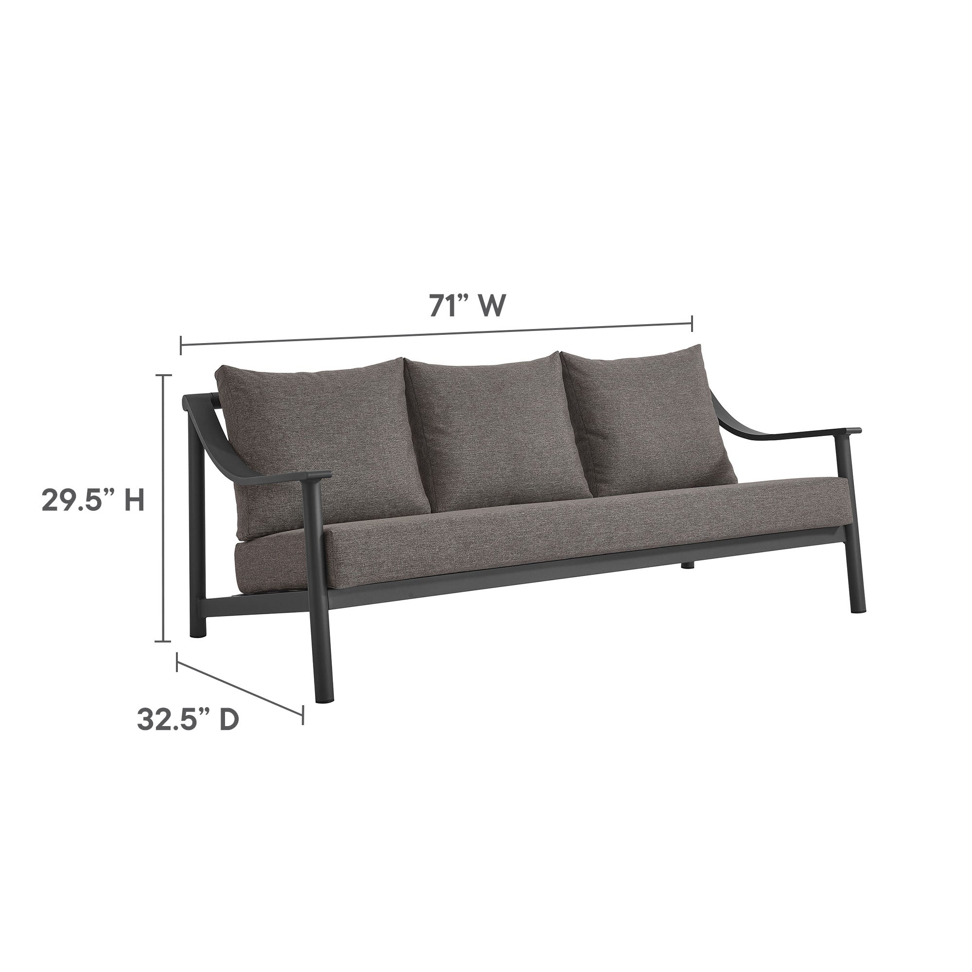 Terrace Outdoor Patio Aluminum Sofa