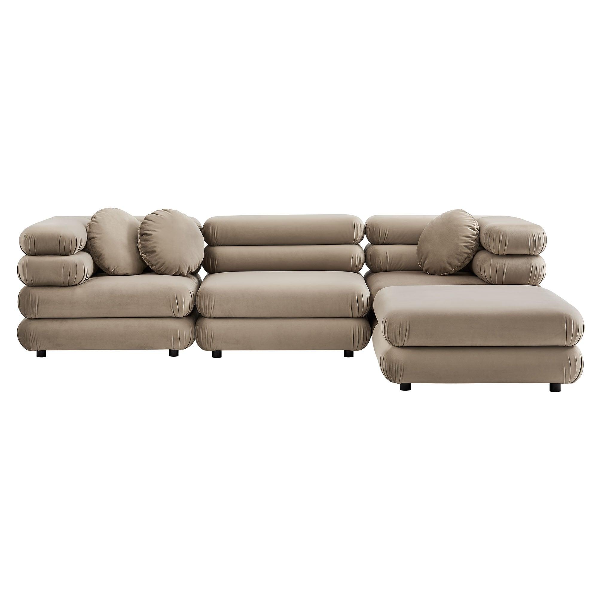 Jubilee 4-Piece Modular Performance Velvet Sectional Sofa