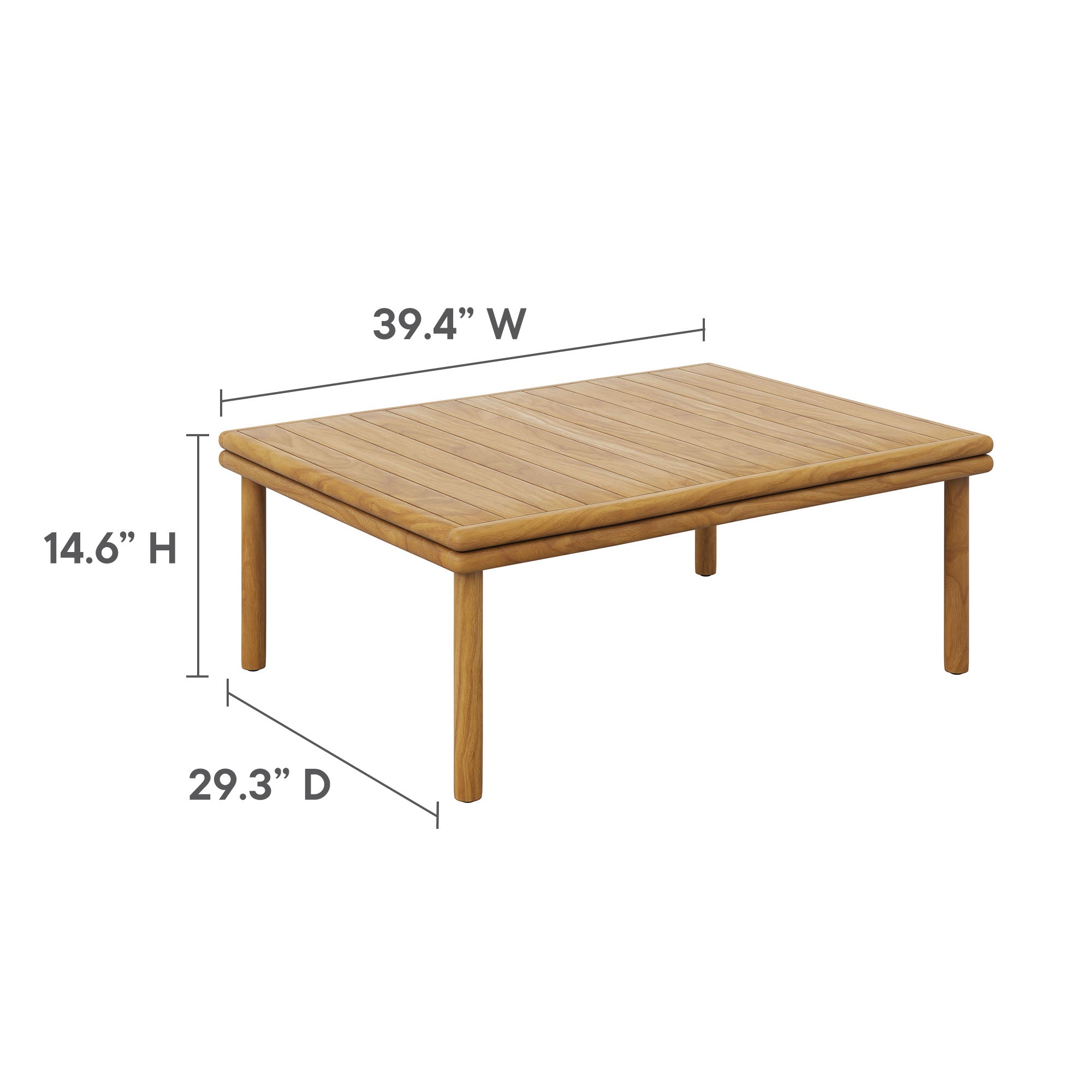 Wren Outdoor Patio Teak Wood Coffee Table