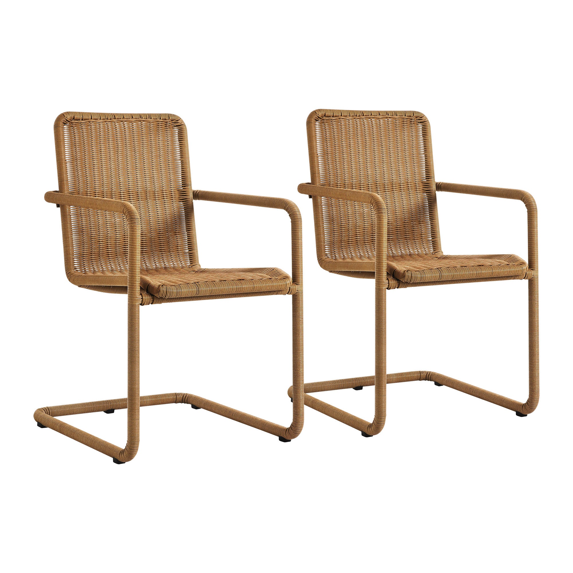 Abacus Outdoor Patio Wicker Dining Chairs Set of 2
