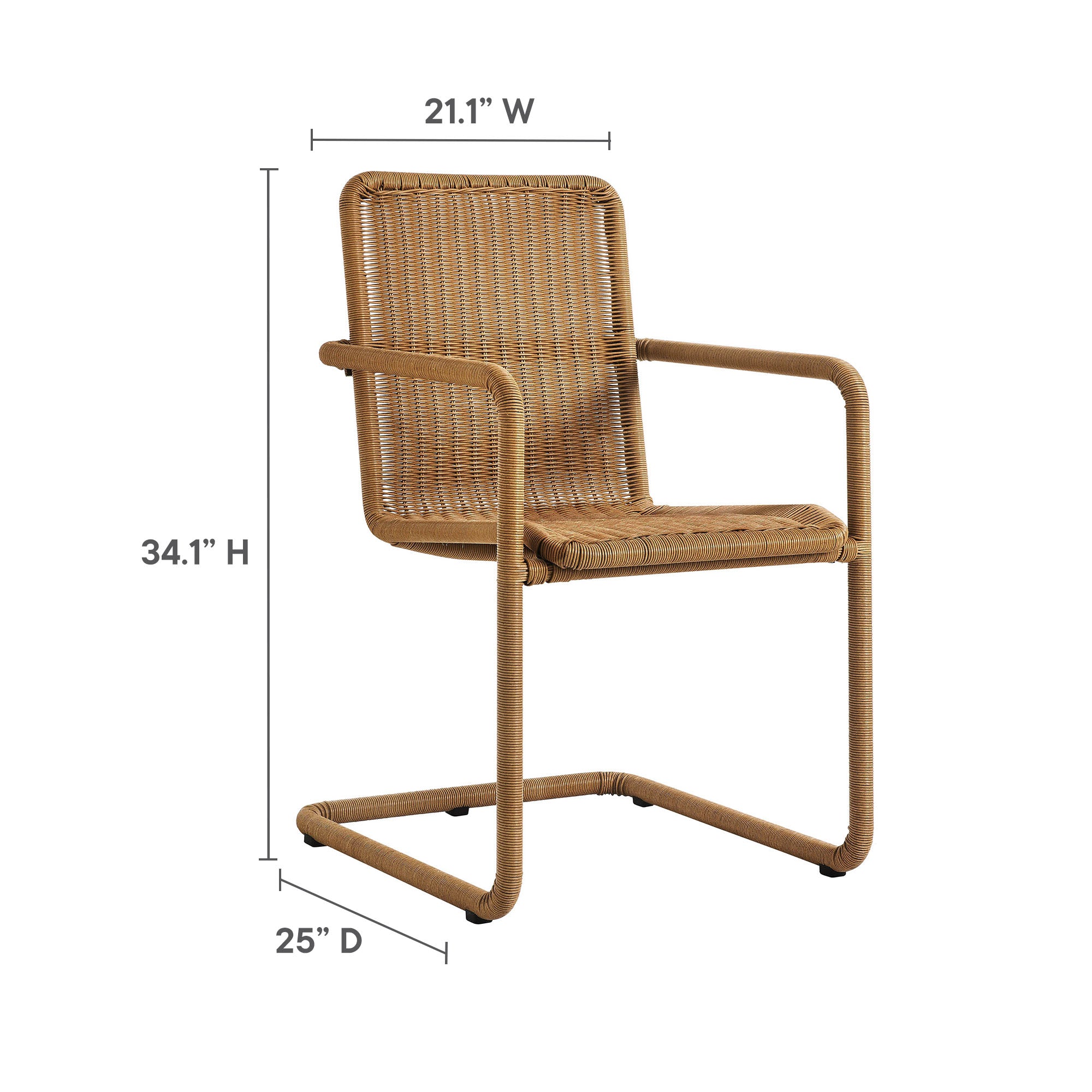 Abacus Outdoor Patio Wicker Dining Chairs Set of 2