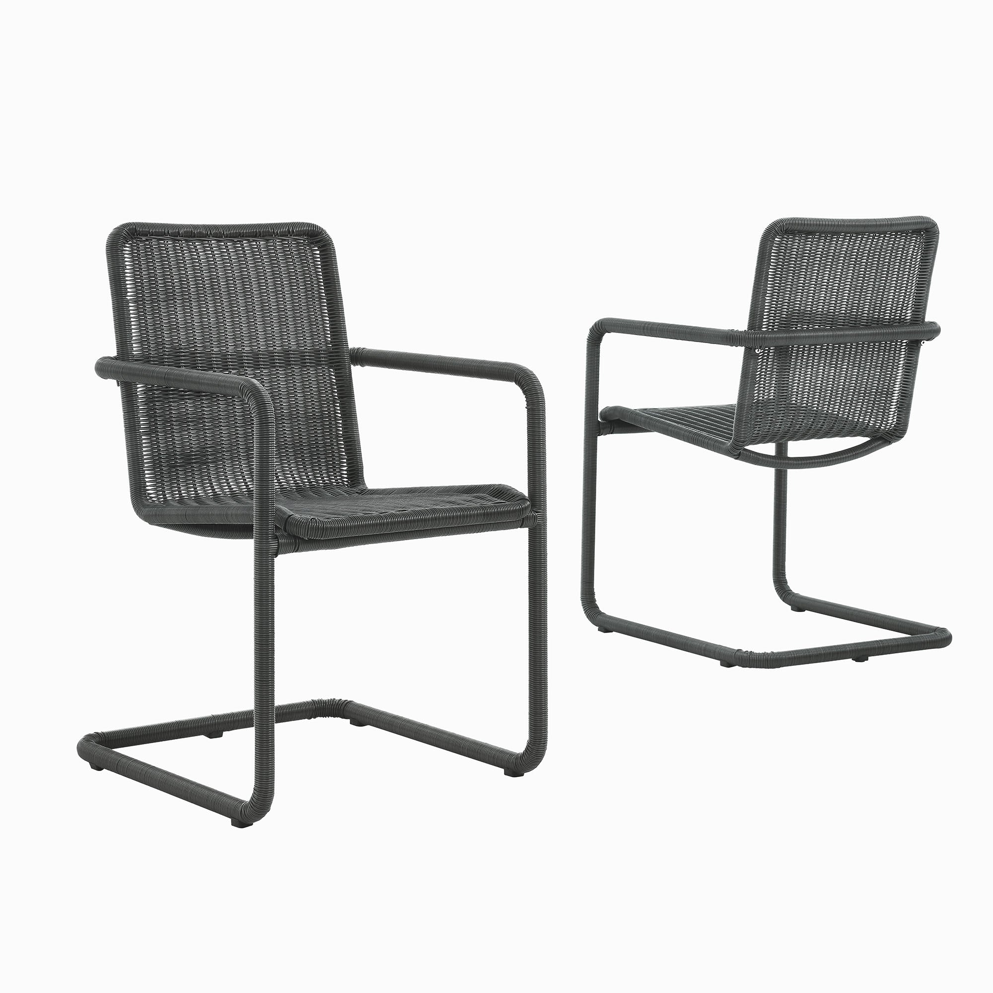 Abacus Outdoor Patio Wicker Dining Chairs Set of 2