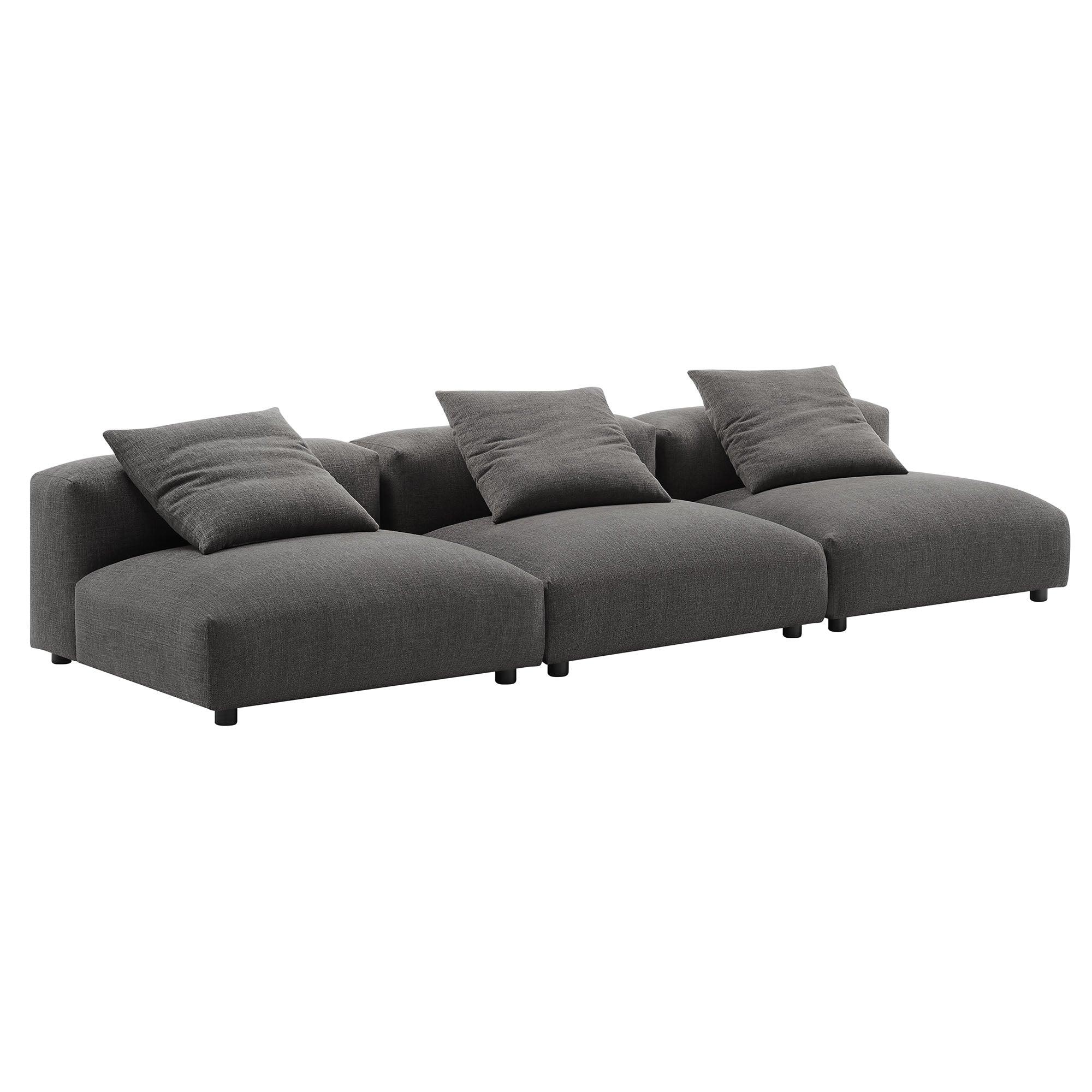 Solace 3-Piece Modular Upholstered Fabric Sofa