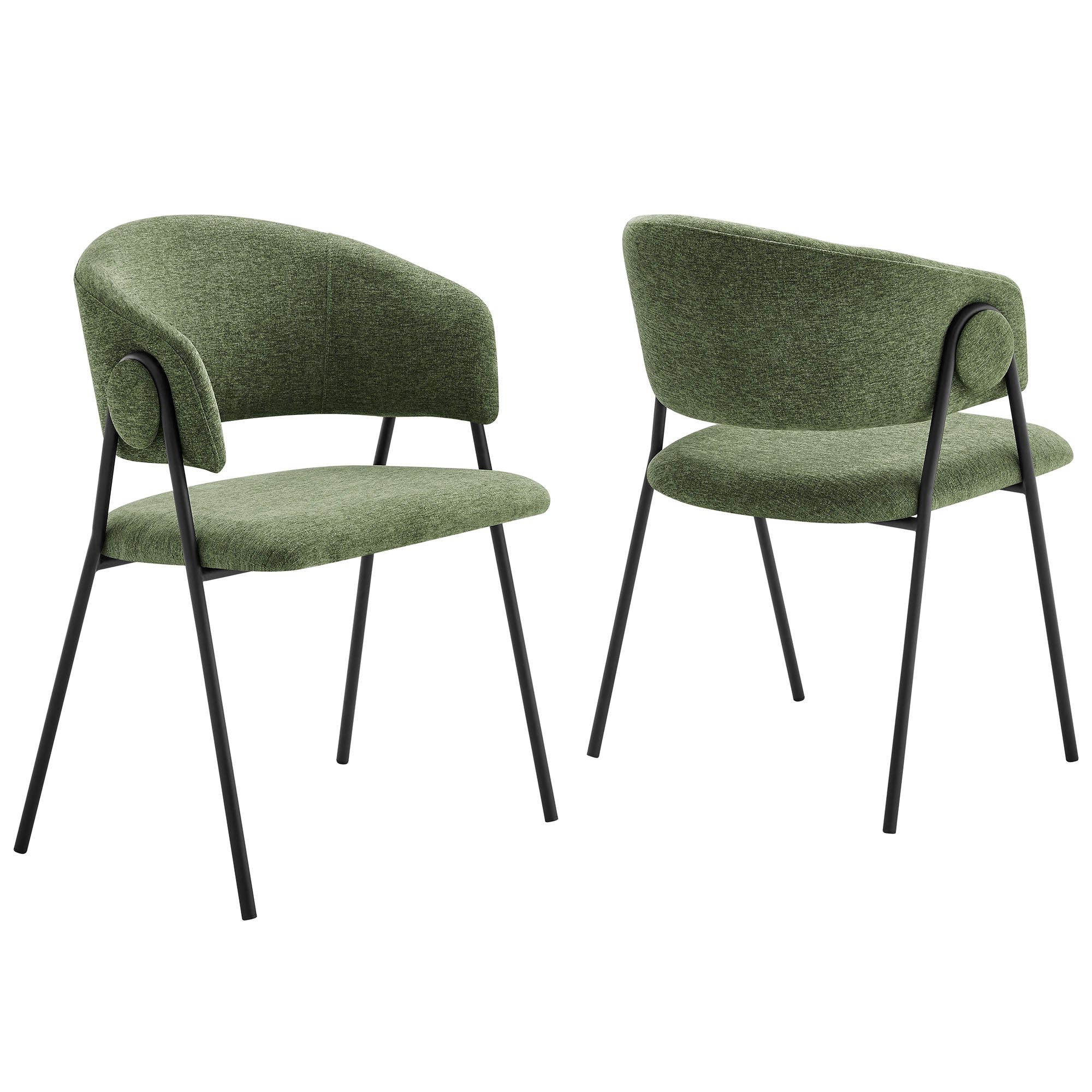 Nella Upholstered Heathered Chenille Dining Chairs Set of 2