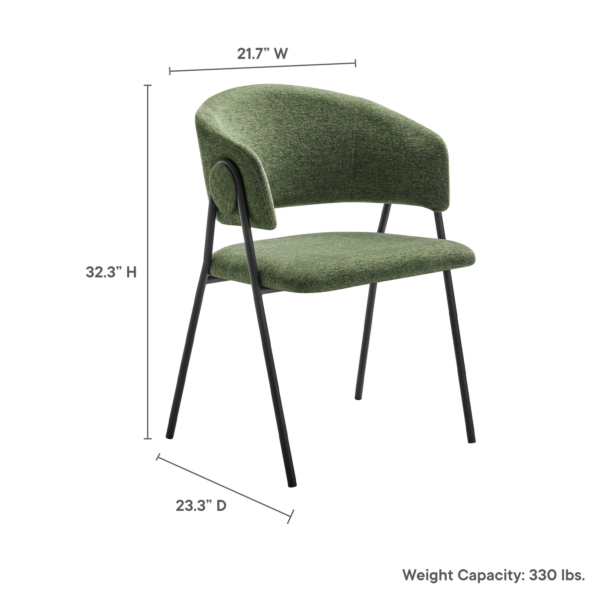 Nella Upholstered Heathered Chenille Dining Chairs Set of 2