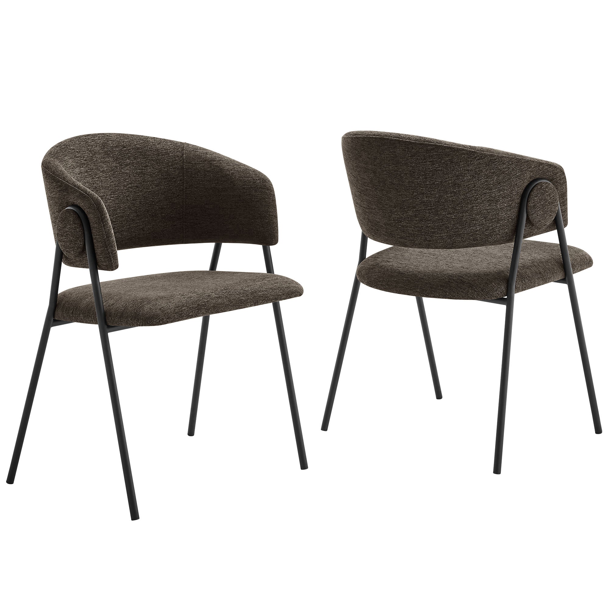 Nella Upholstered Heathered Chenille Dining Chairs Set of 2