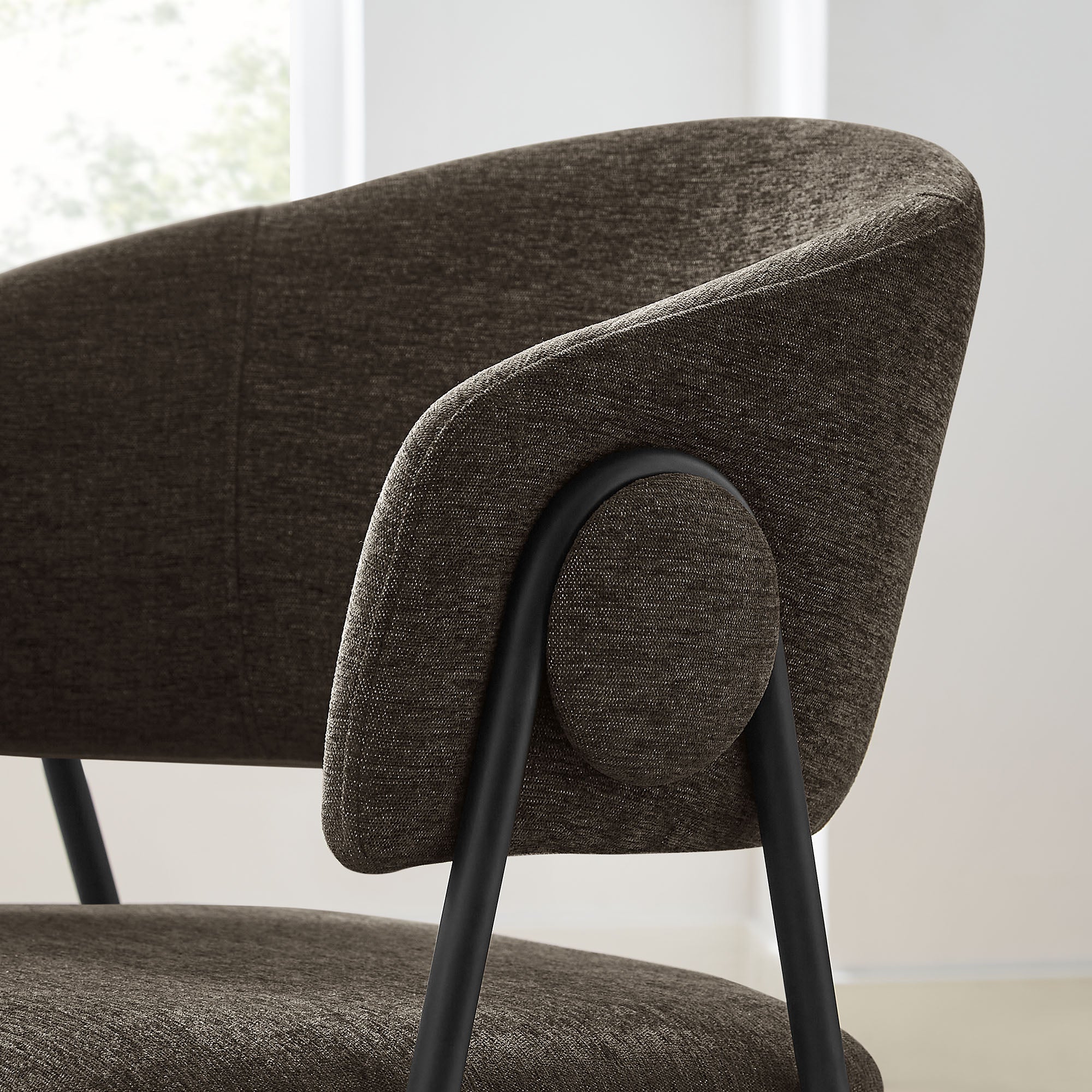 Nella Upholstered Heathered Chenille Dining Chairs Set of 2