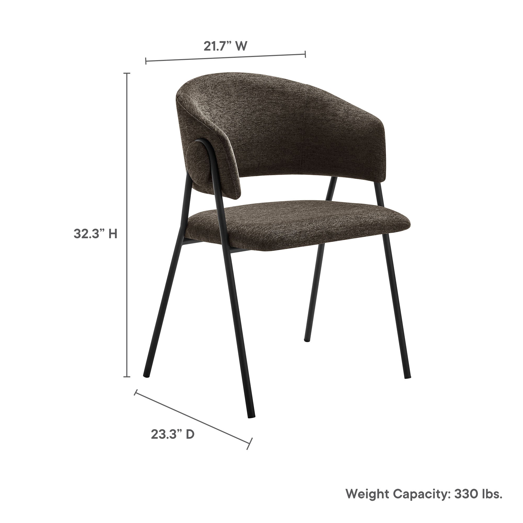 Nella Upholstered Heathered Chenille Dining Chairs Set of 2