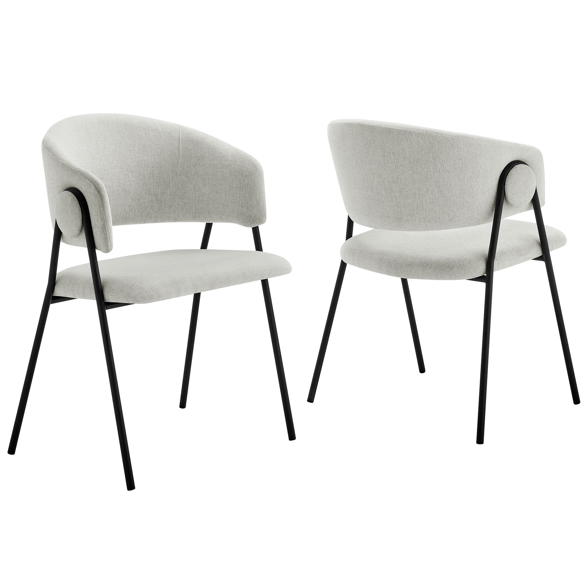 Nella Upholstered Heathered Chenille Dining Chairs Set of 2