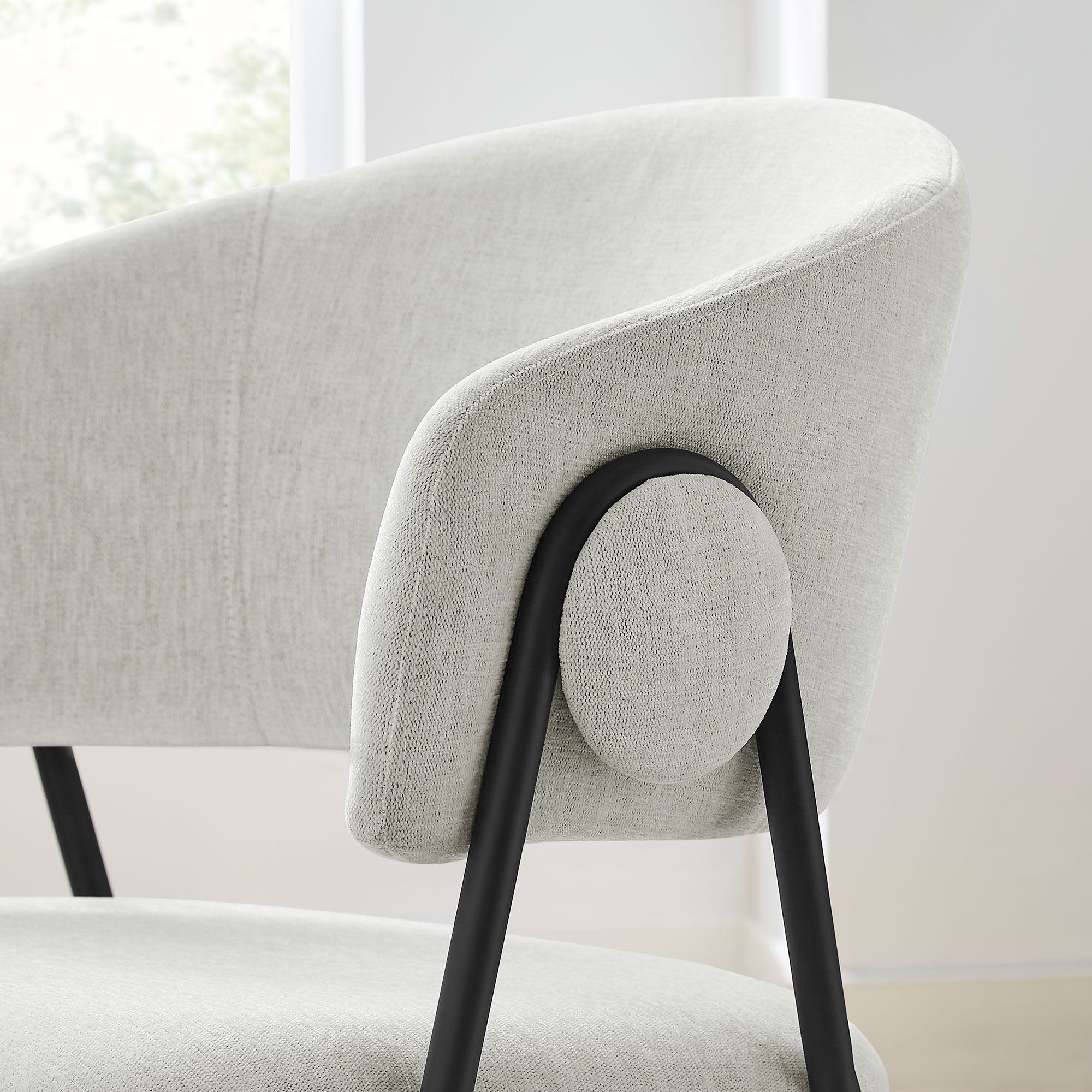 Nella Upholstered Heathered Chenille Dining Chairs Set of 2