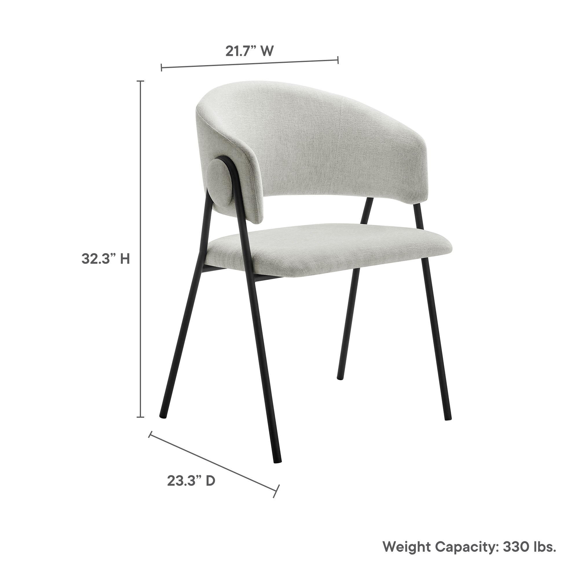 Nella Upholstered Heathered Chenille Dining Chairs Set of 2