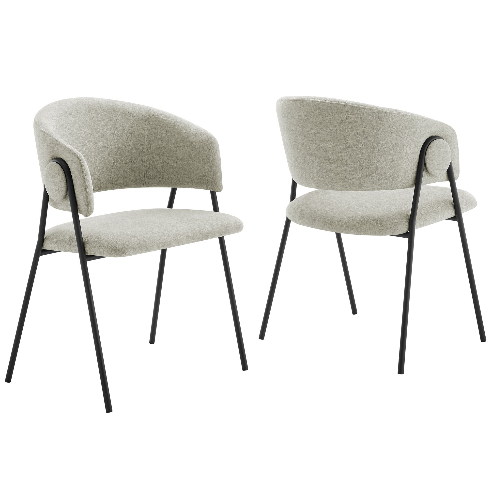 Nella Upholstered Heathered Chenille Dining Chairs Set of 2