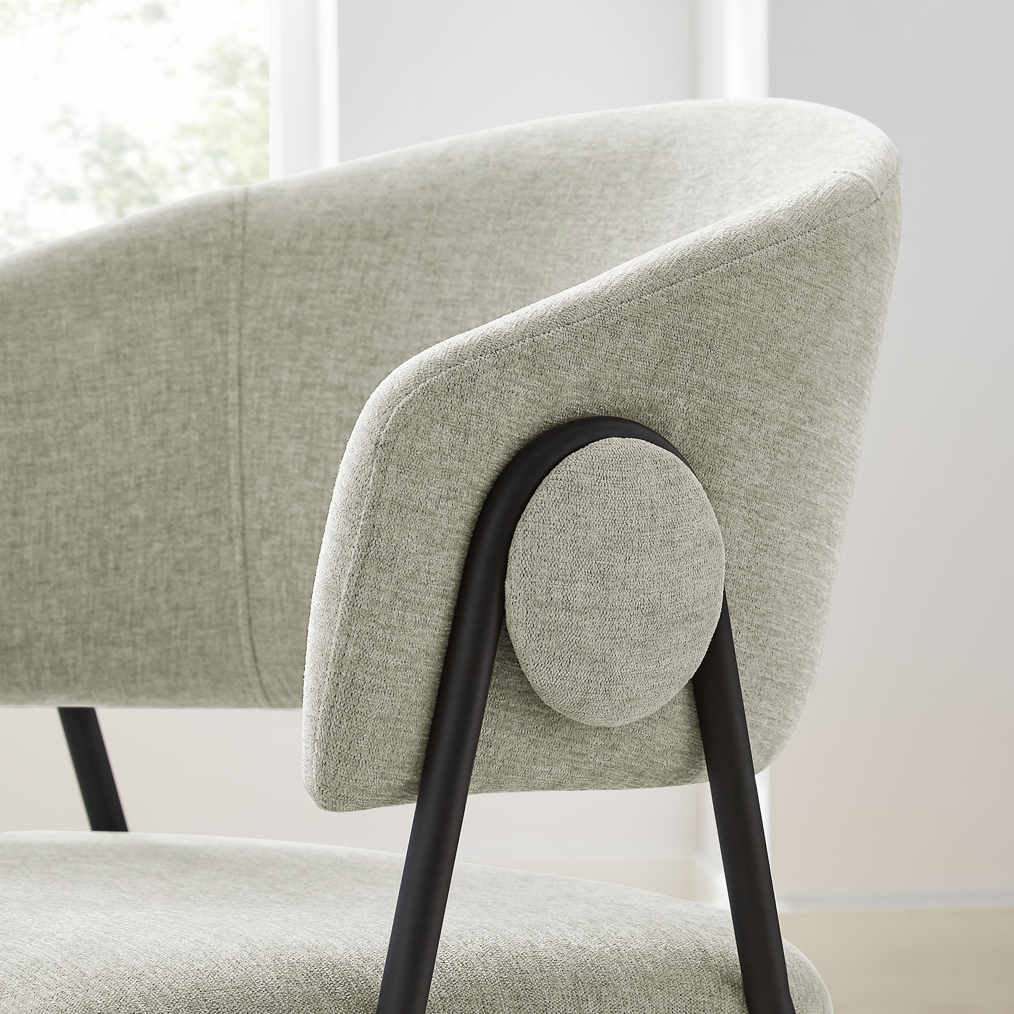 Nella Upholstered Heathered Chenille Dining Chairs Set of 2