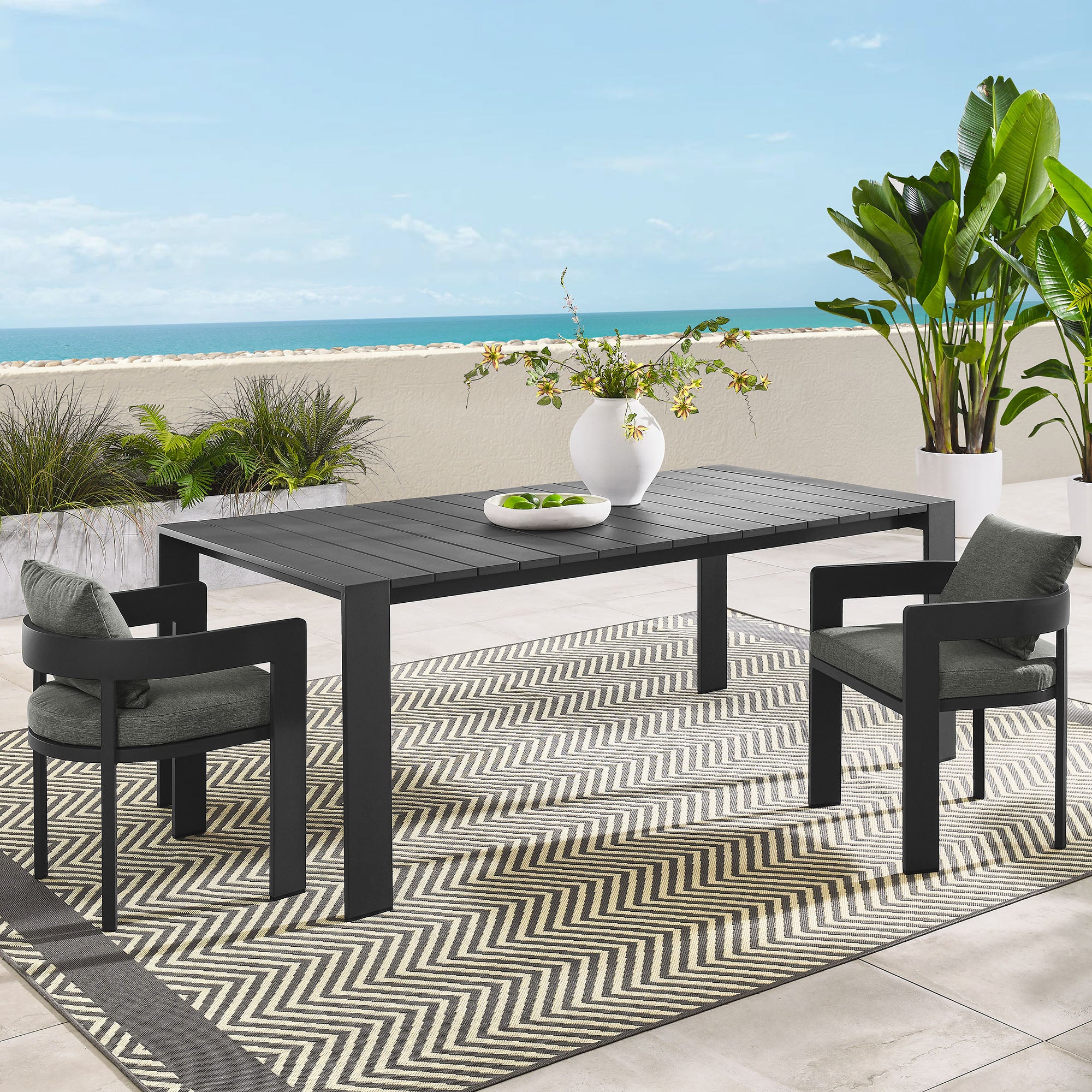 Tahoe Rectangular Outdoor Patio Aluminum Dining Table