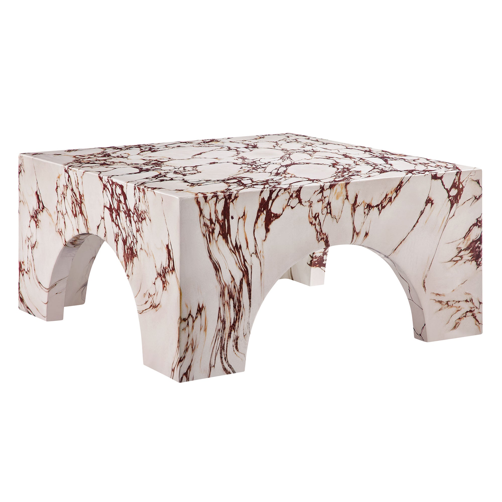 Valen Indoor - Outdoor Patio Arched Concrete Coffee Table