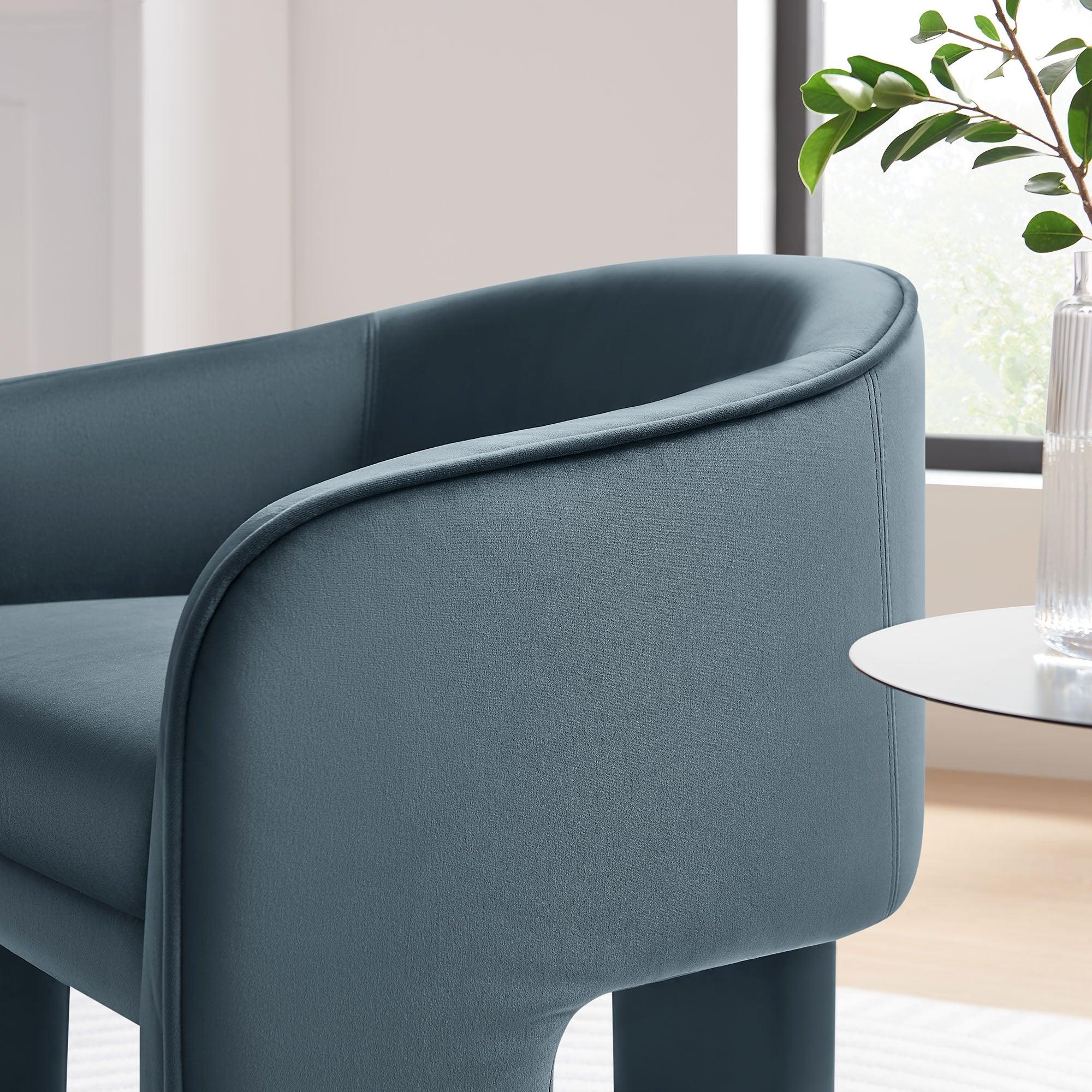 Greer Performance Velvet Upholstered Accent Armchair
