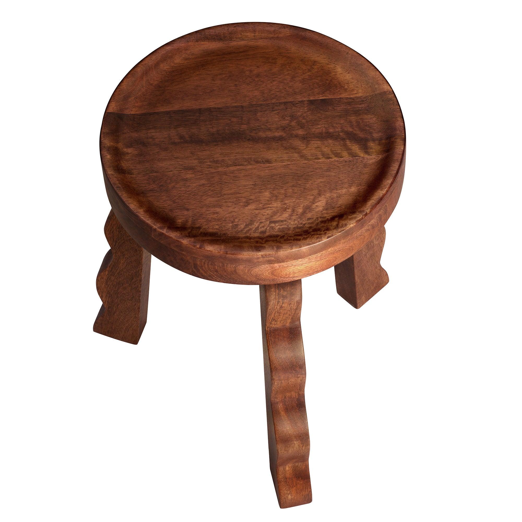 Sorrel Carved Wood Stool
