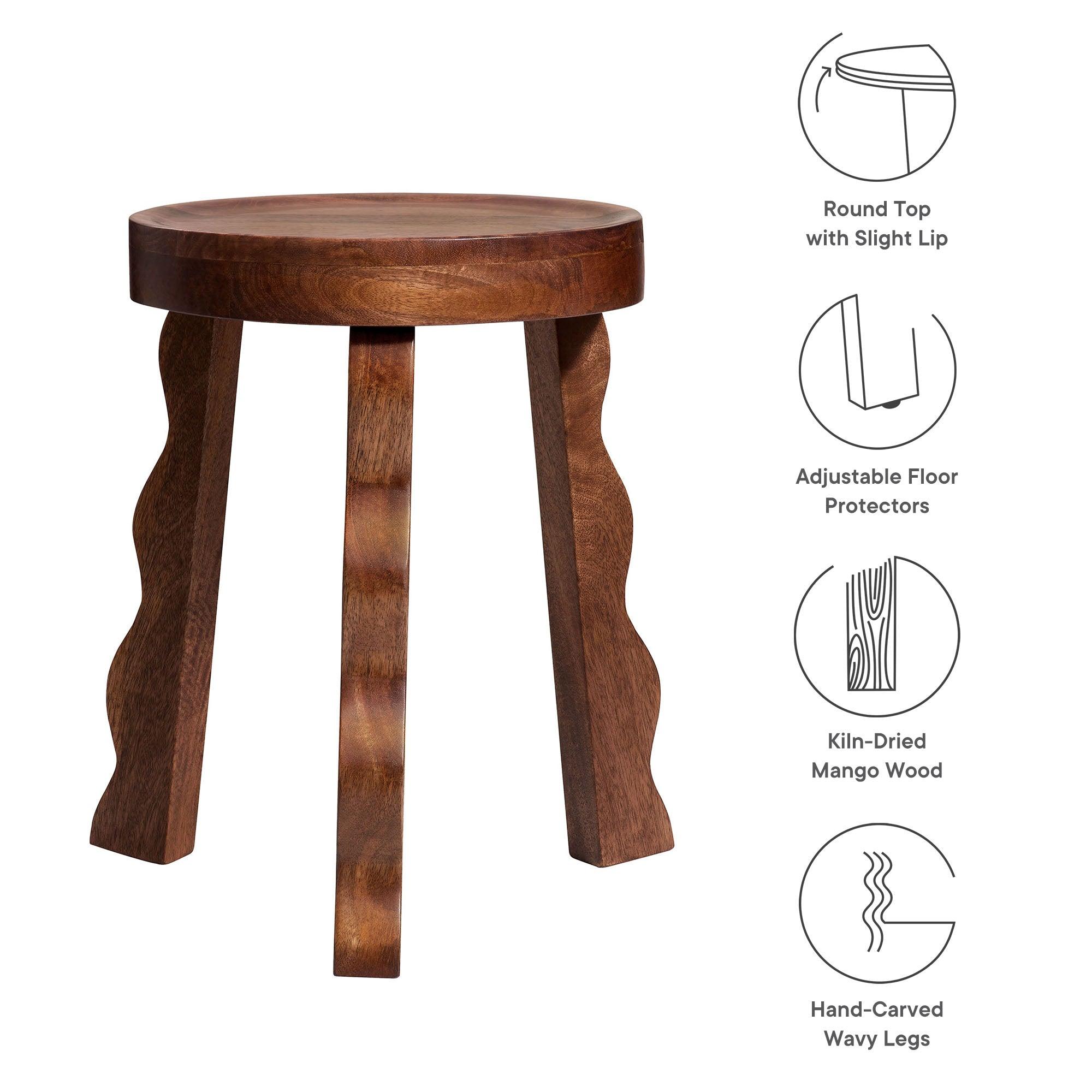 Sorrel Carved Wood Stool