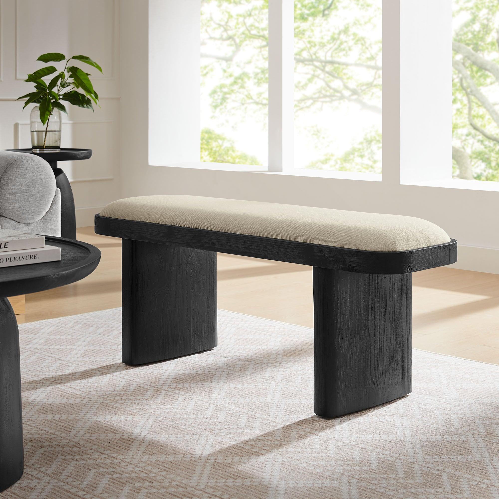 Iver 43" Upholstered Wood Accent Bench