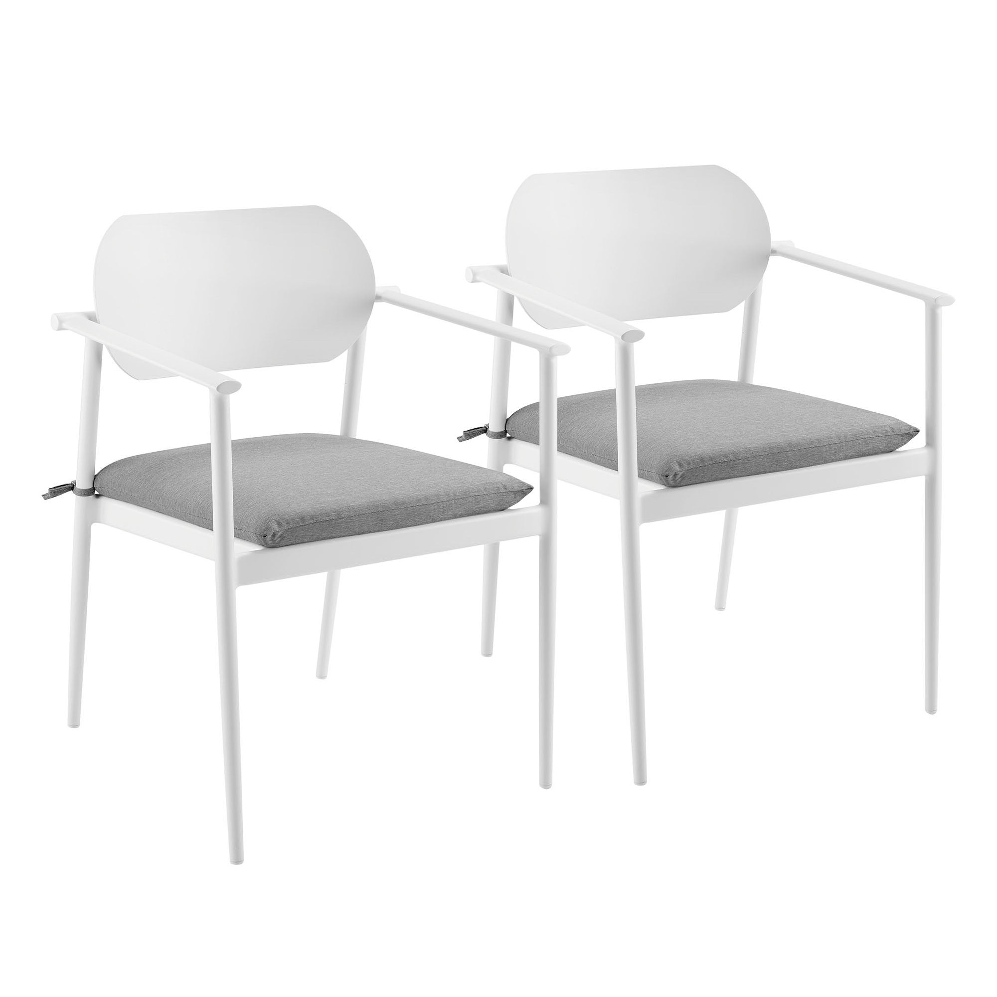 Aeris Stackable Outdoor Patio Aluminum Dining Armchair Set of 2