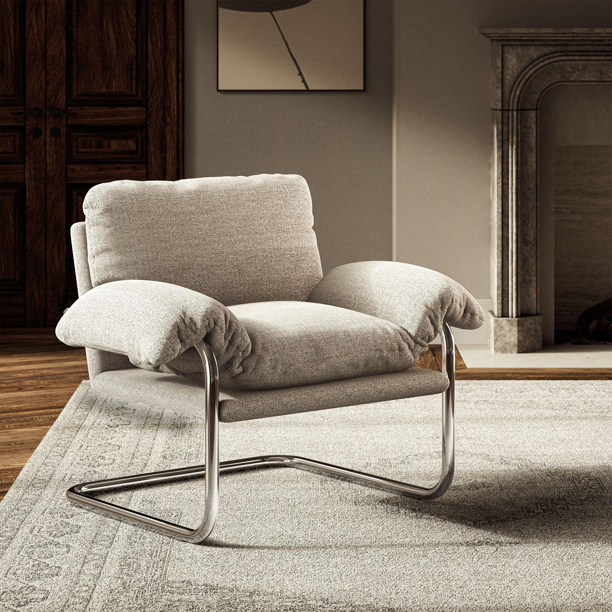 Ansel Boucle Fabric Accent Chair