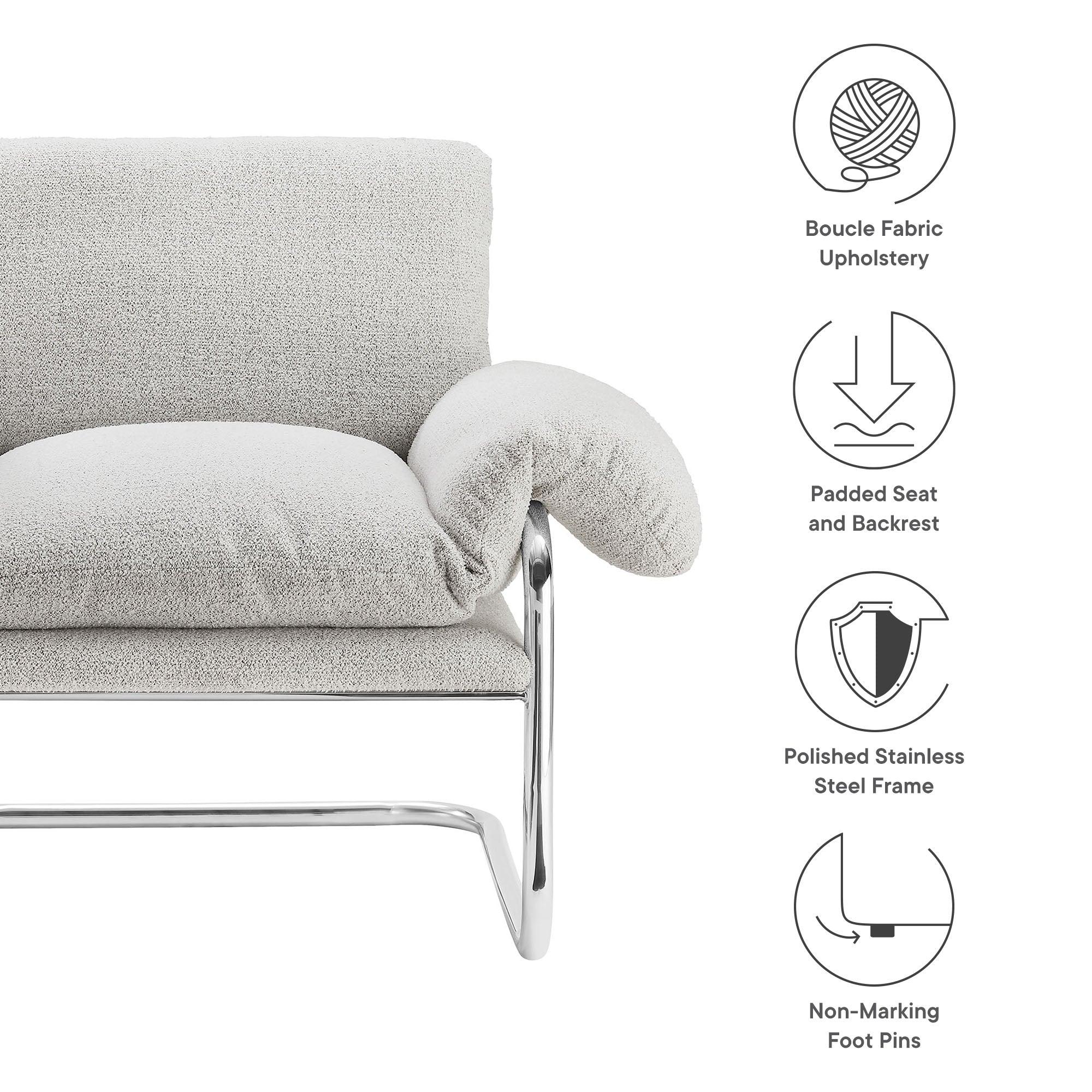 Ansel Boucle Fabric Accent Chair