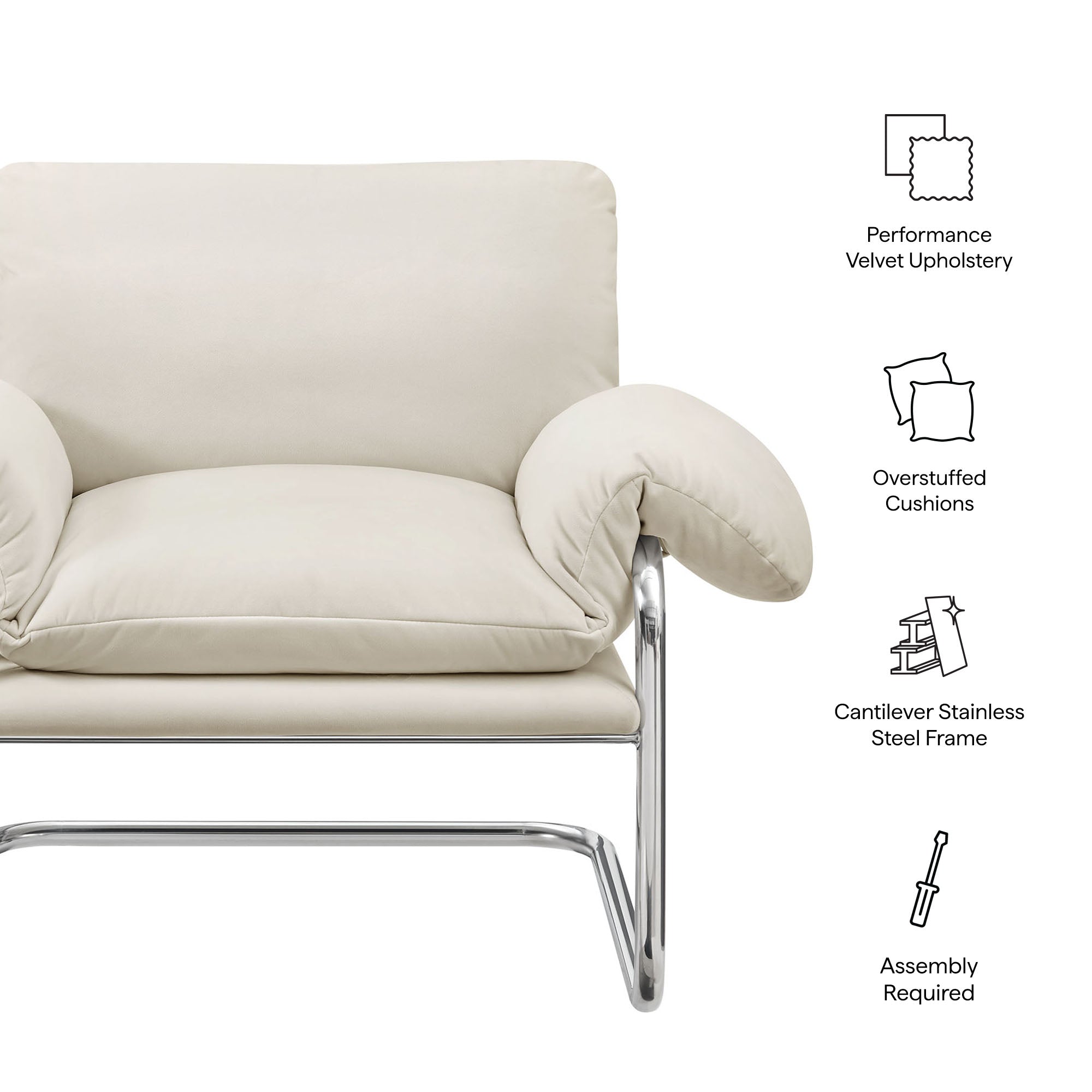 Ansel Performance Velvet Accent Chair
