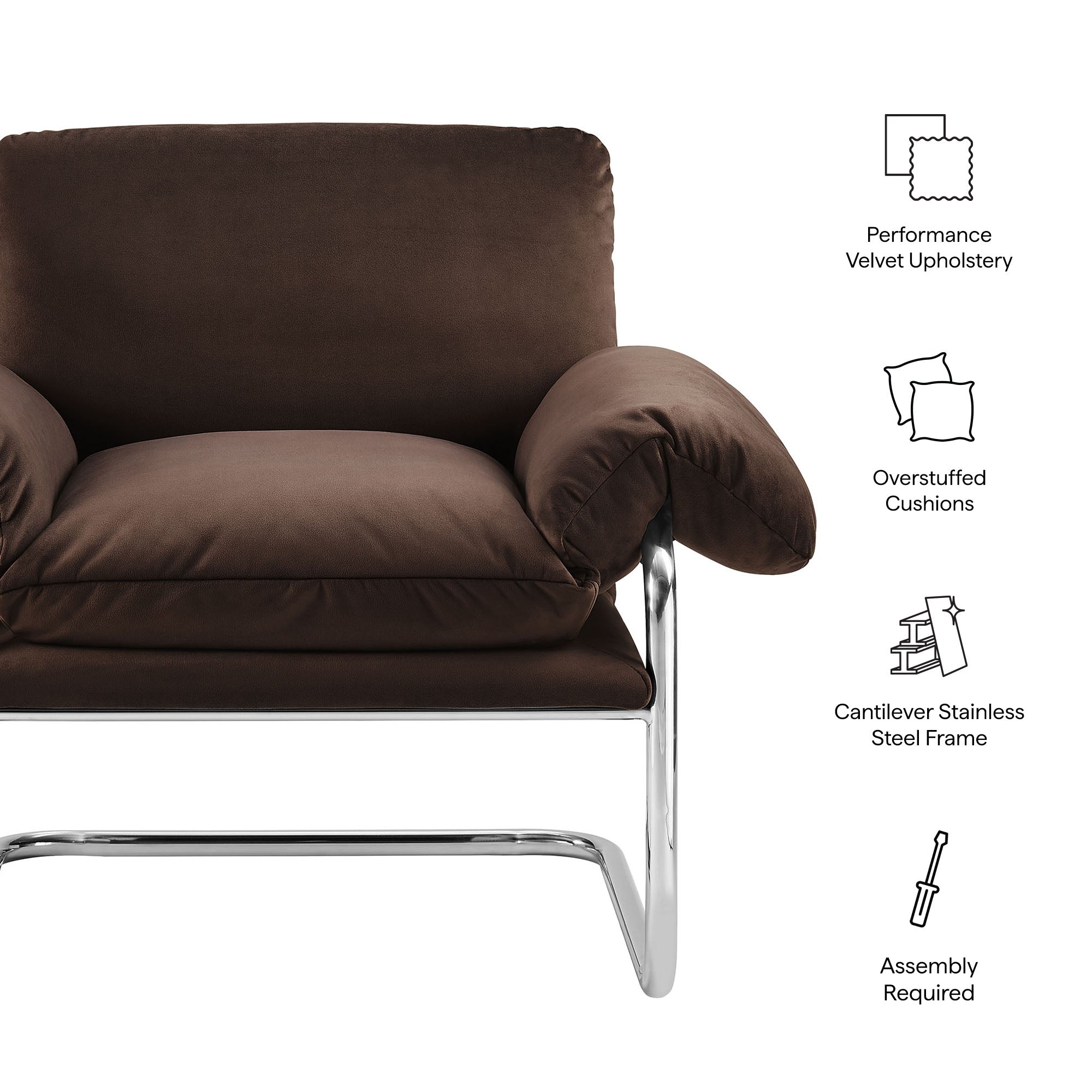 Ansel Performance Velvet Accent Chair
