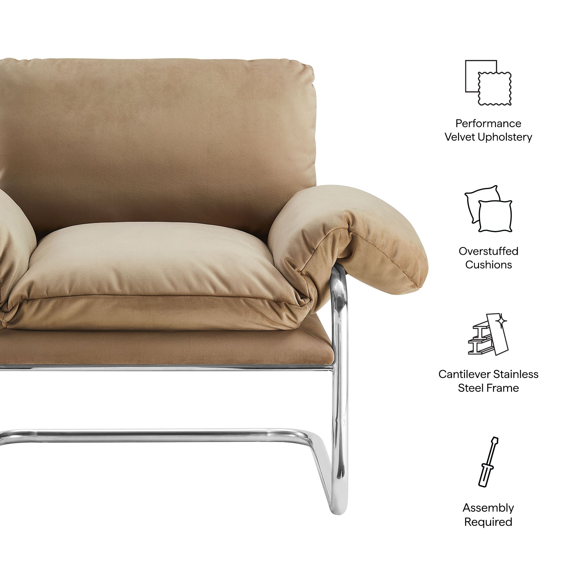 Ansel Performance Velvet Accent Chair