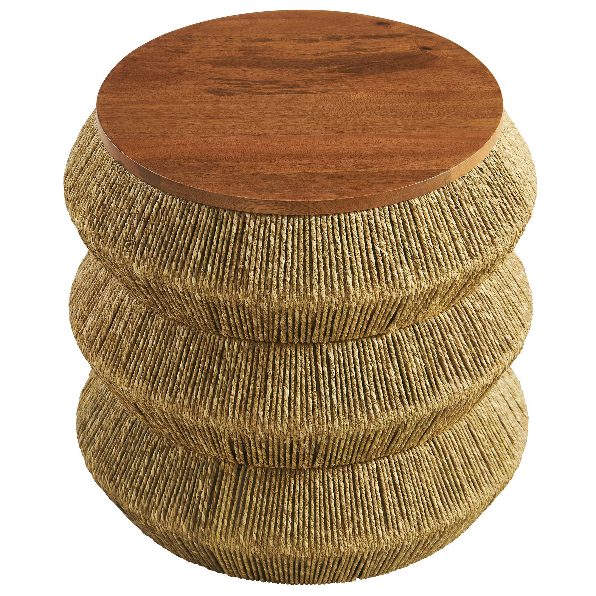Maris Seagrass and Wood End Table