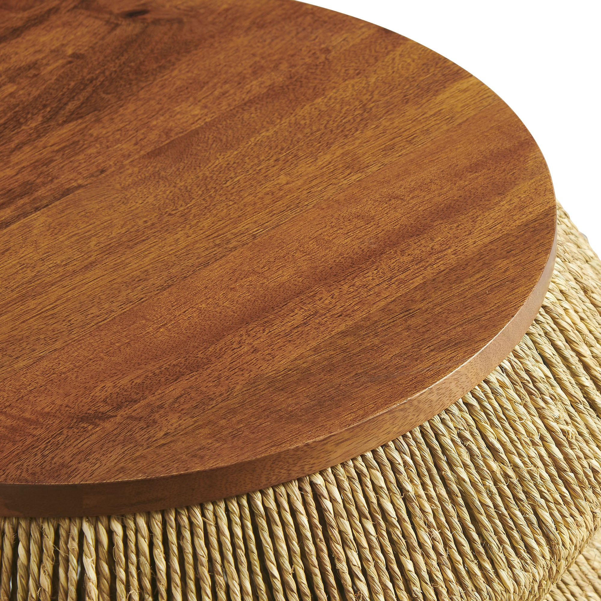 Maris Seagrass and Wood End Table