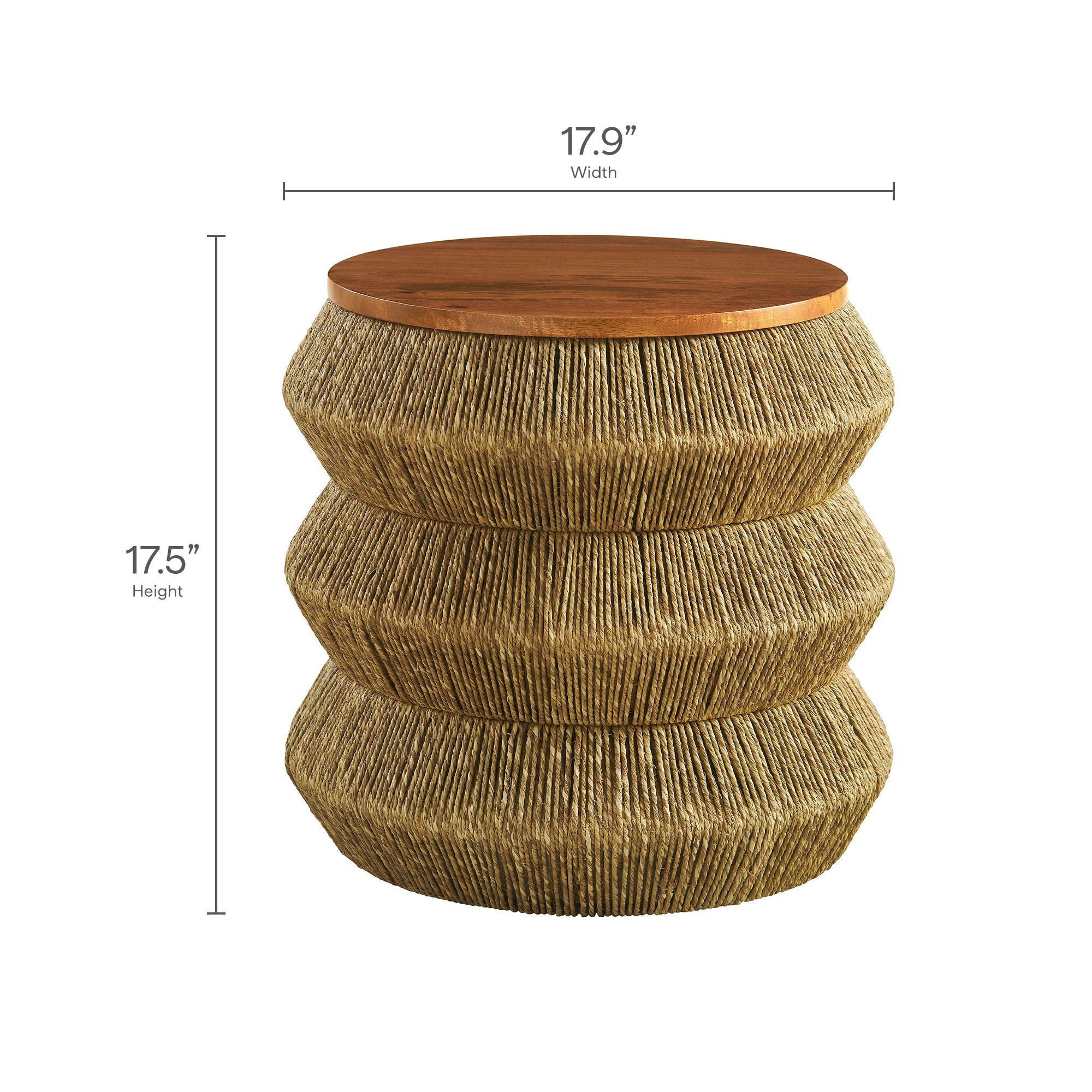 Maris Seagrass and Wood End Table