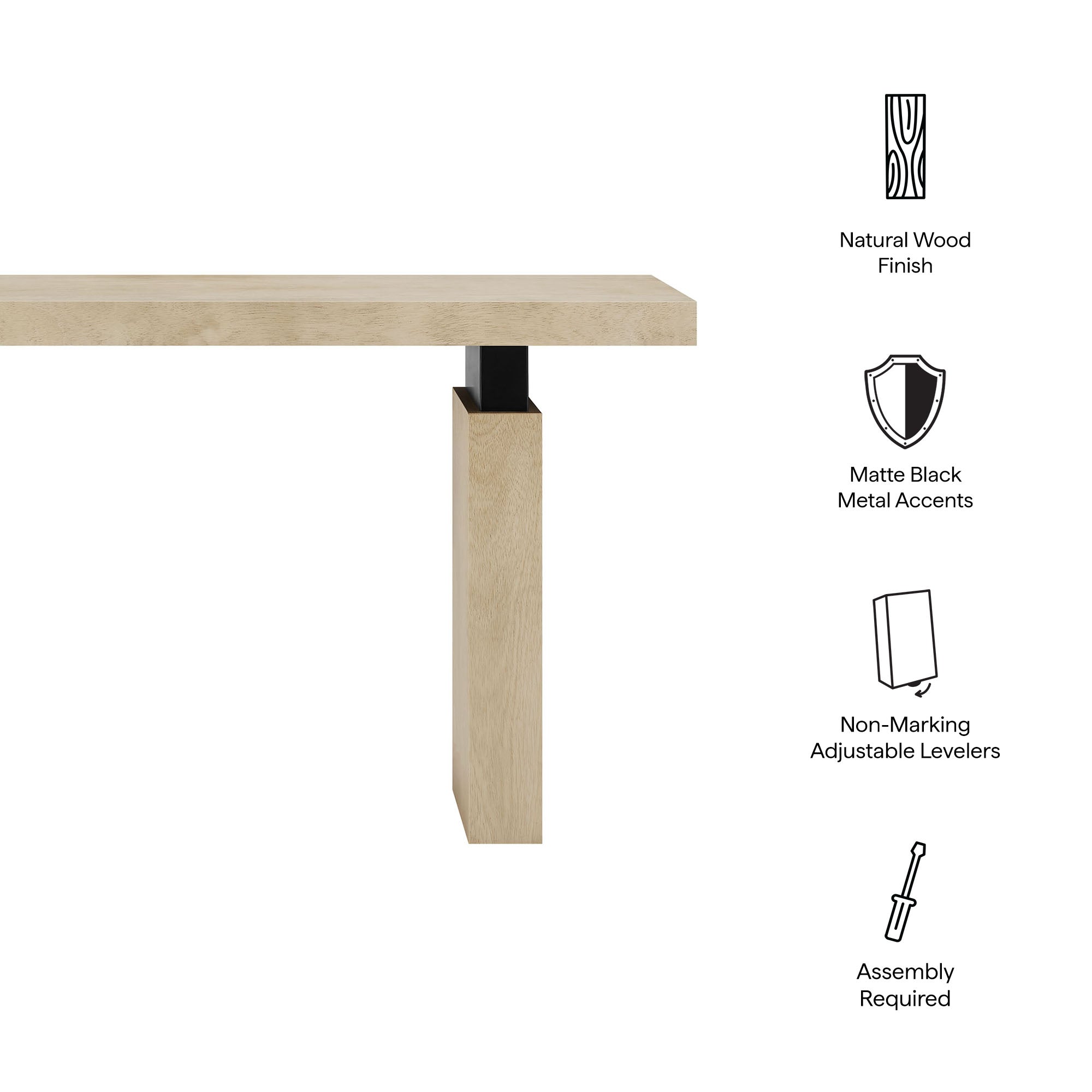 Piston 52" Rectangular Wood Console Table
