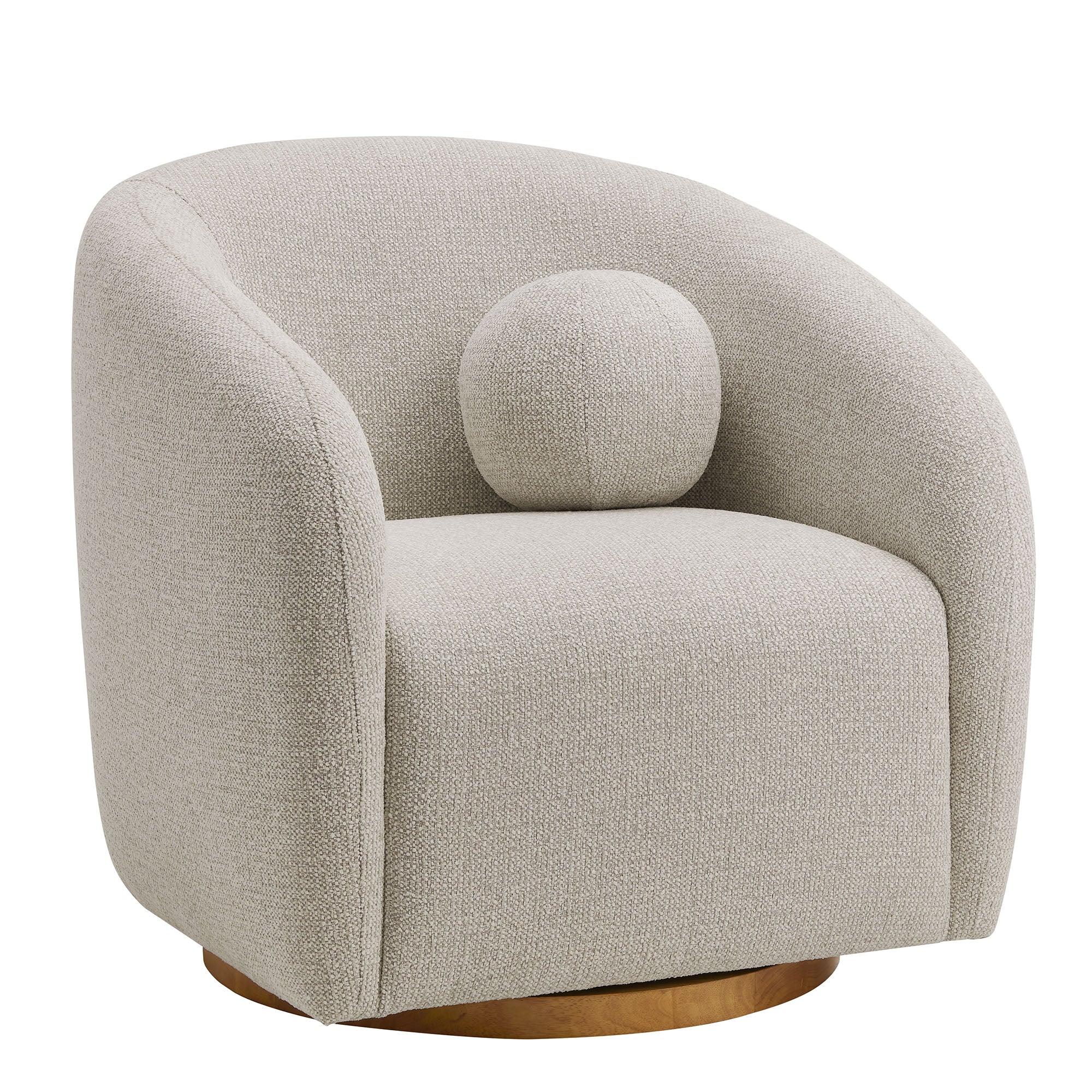 Holland Swivel Chenille Fabric Armchair