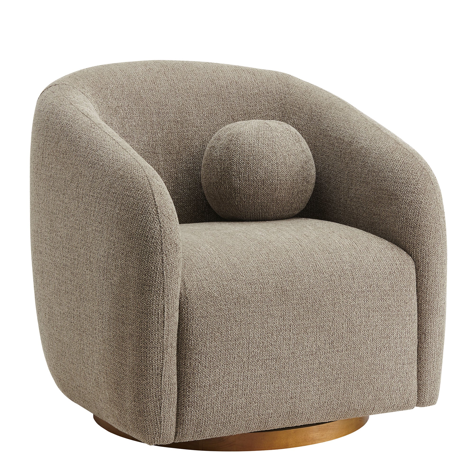 Holland Swivel Chenille Fabric Armchair
